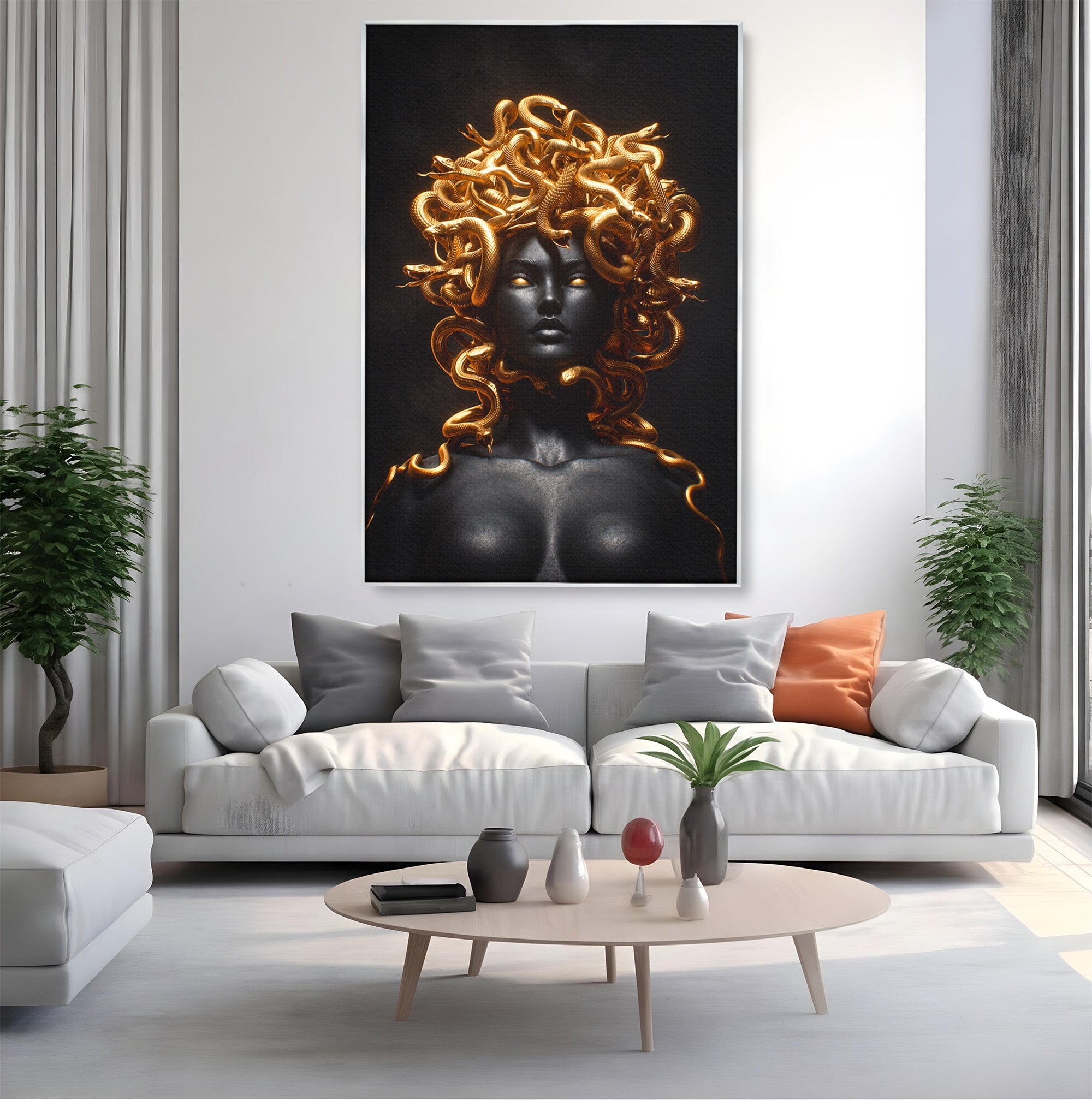 Tablou Canvas Premium LuxCanva® T1022, Meduza Mitologica, Mitologie, Meduza, Portret, Dormitor, Living, Culori Vibrante