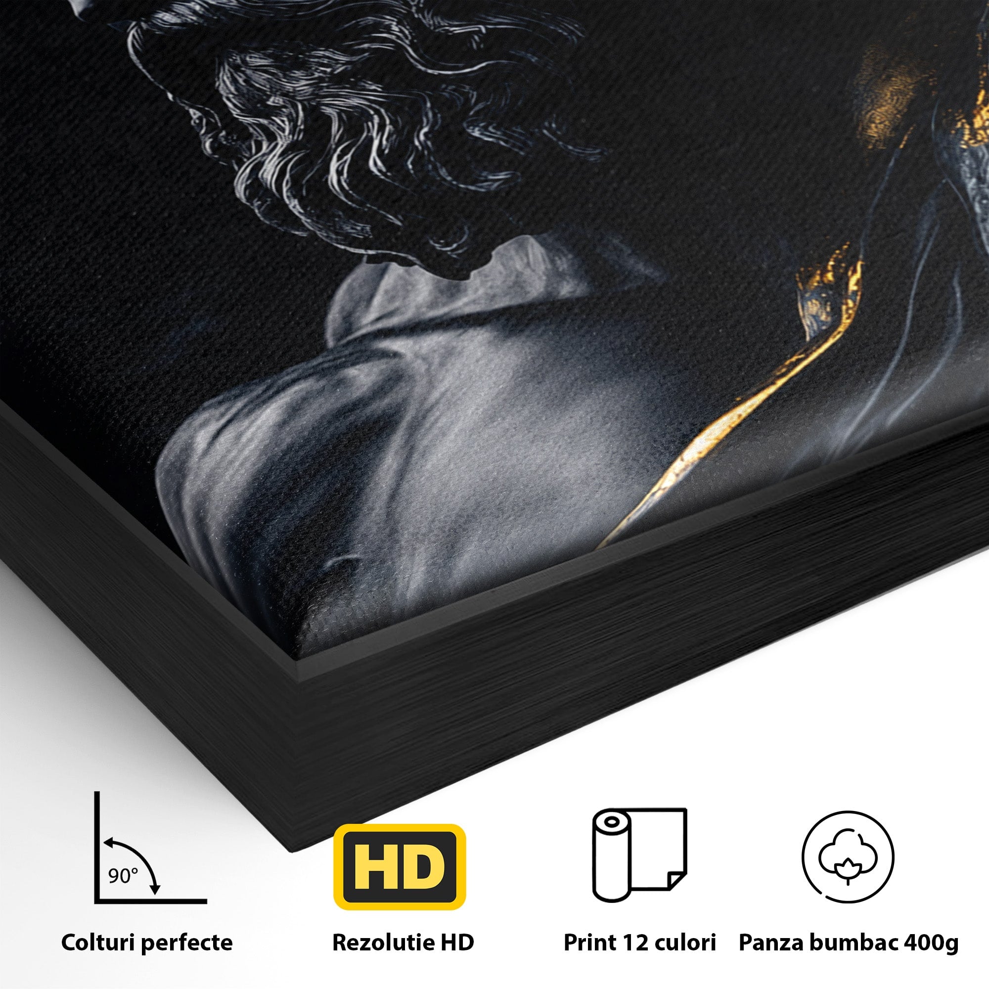 Tablou Canvas Premium LuxCanva® T1023, Zeus Regal, Zeus, Mitologie, Regal, Putere, Dormitor, Living, Culori Vibrante