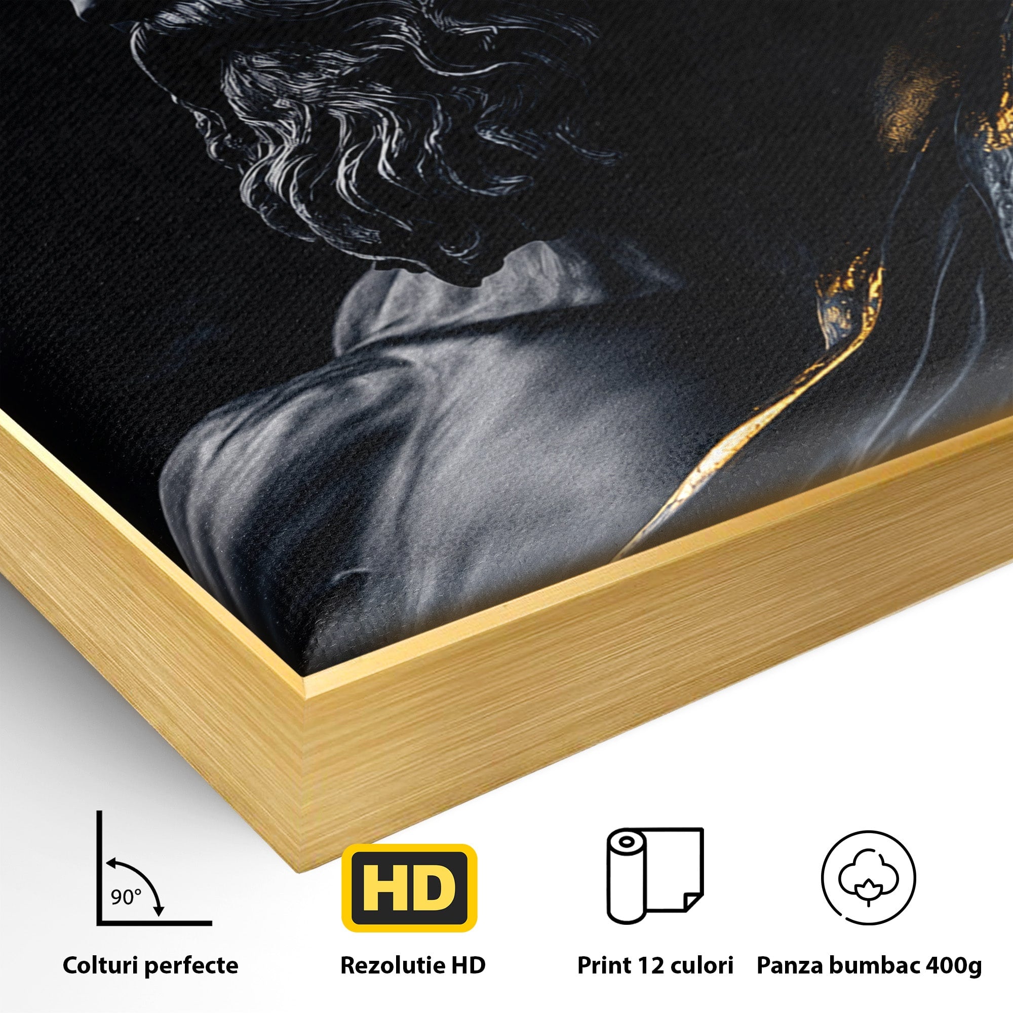 Tablou Canvas Premium LuxCanva® T1023, Zeus Regal, Zeus, Mitologie, Regal, Putere, Dormitor, Living, Culori Vibrante