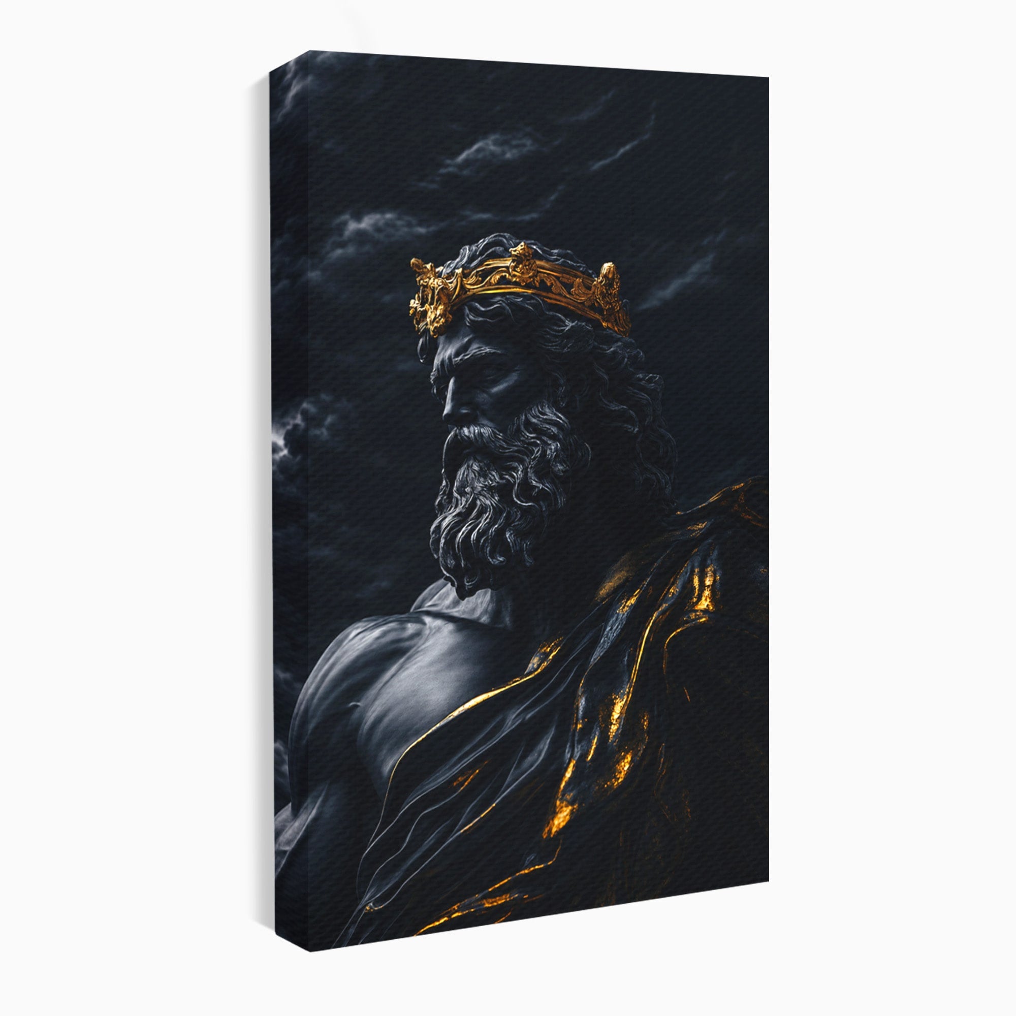 Tablou Canvas Premium LuxCanva® T1023, Zeus Regal, Zeus, Mitologie, Regal, Putere, Dormitor, Living, Culori Vibrante