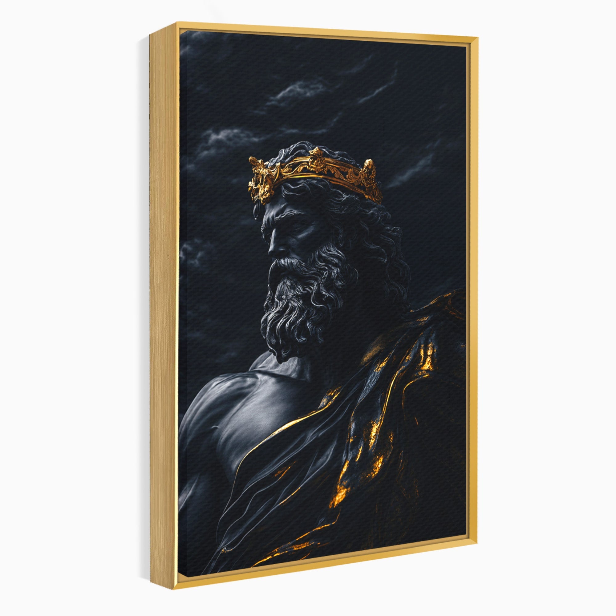 Tablou Canvas Premium LuxCanva® T1023, Zeus Regal, Zeus, Mitologie, Regal, Putere, Dormitor, Living, Culori Vibrante
