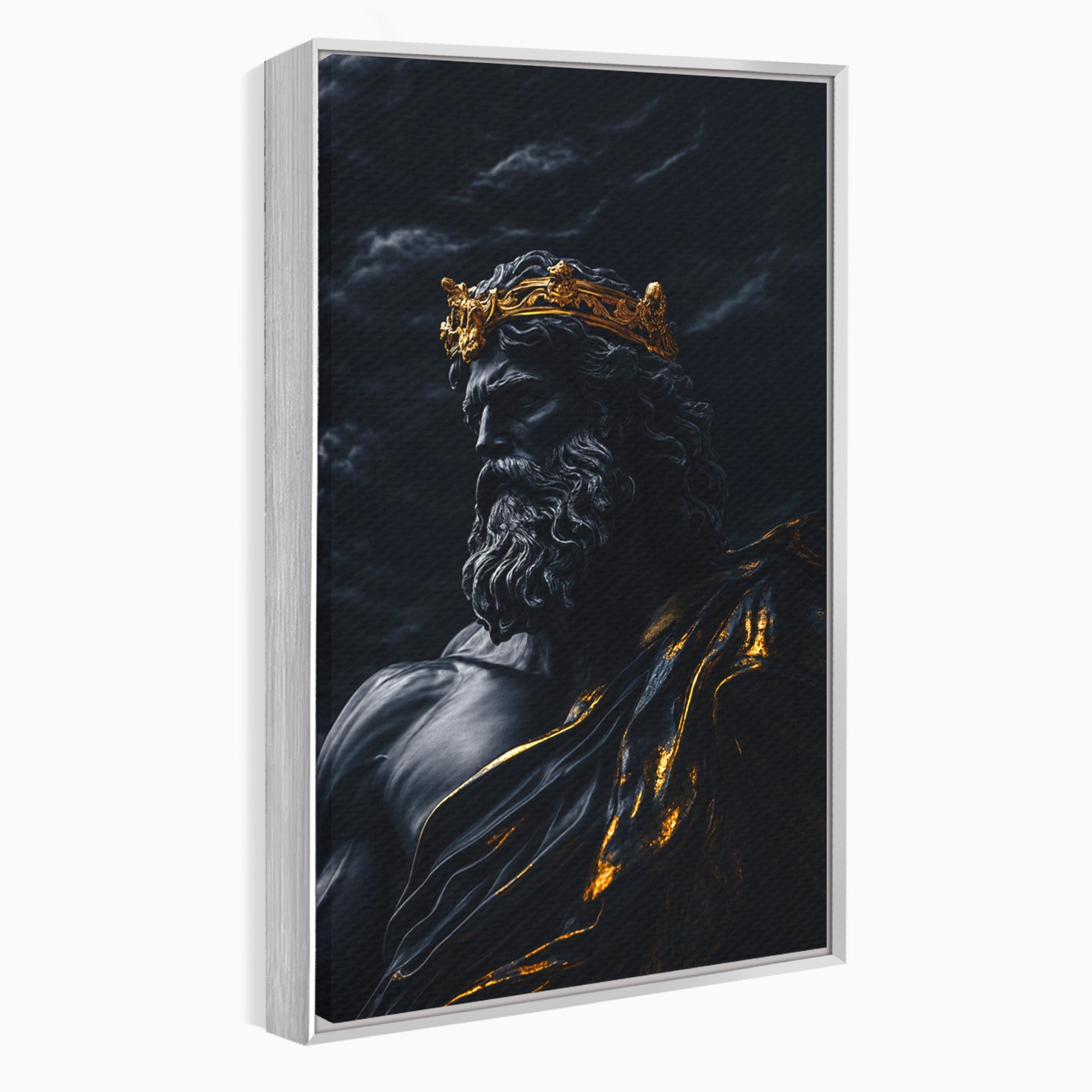 Tablou Canvas Premium LuxCanva® T1023, Zeus Regal, Zeus, Mitologie, Regal, Putere, Dormitor, Living, Culori Vibrante