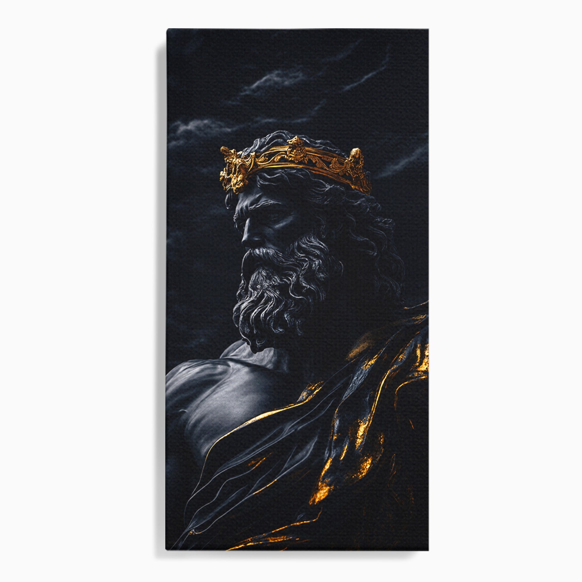 Tablou Canvas Premium LuxCanva® T1023, Zeus Regal, Zeus, Mitologie, Regal, Putere, Dormitor, Living, Culori Vibrante