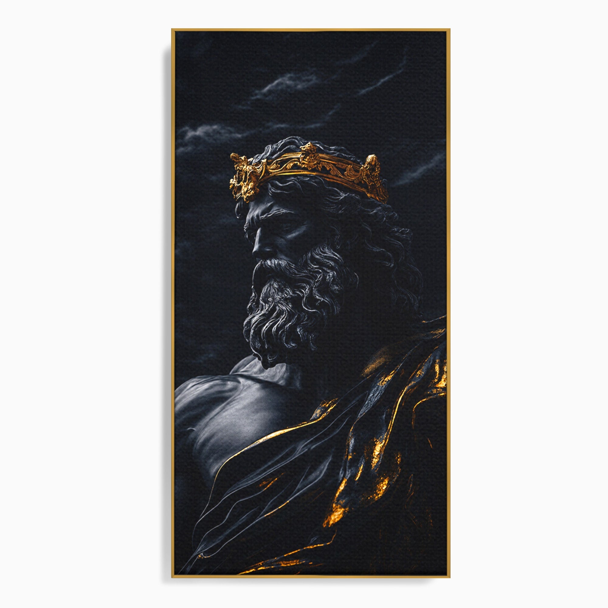 Tablou Canvas Premium LuxCanva® T1023, Zeus Regal, Zeus, Mitologie, Regal, Putere, Dormitor, Living, Culori Vibrante