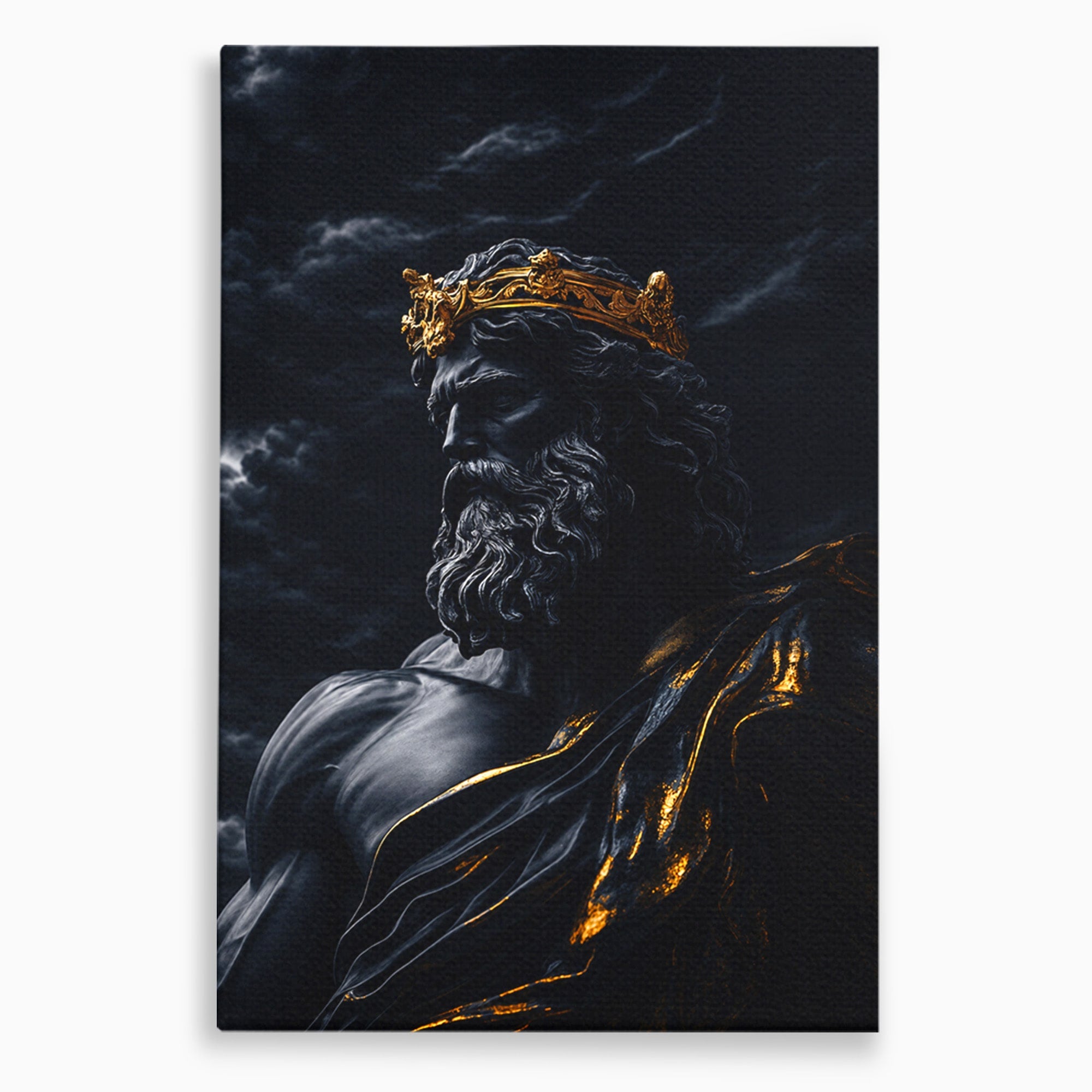 Tablou Canvas Premium LuxCanva® T1023, Zeus Regal, Zeus, Mitologie, Regal, Putere, Dormitor, Living, Culori Vibrante