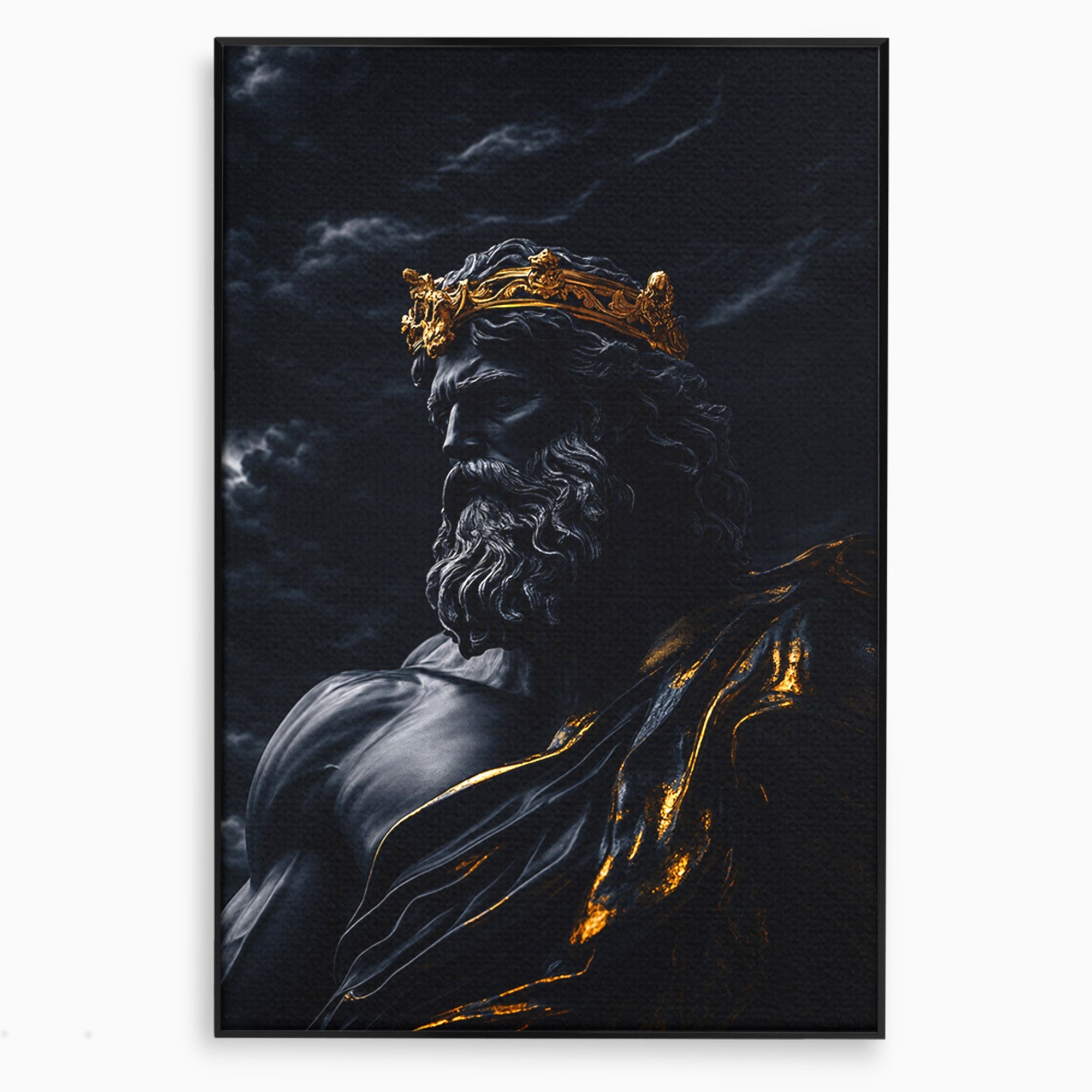 Tablou Canvas Premium LuxCanva® T1023, Zeus Regal, Zeus, Mitologie, Regal, Putere, Dormitor, Living, Culori Vibrante