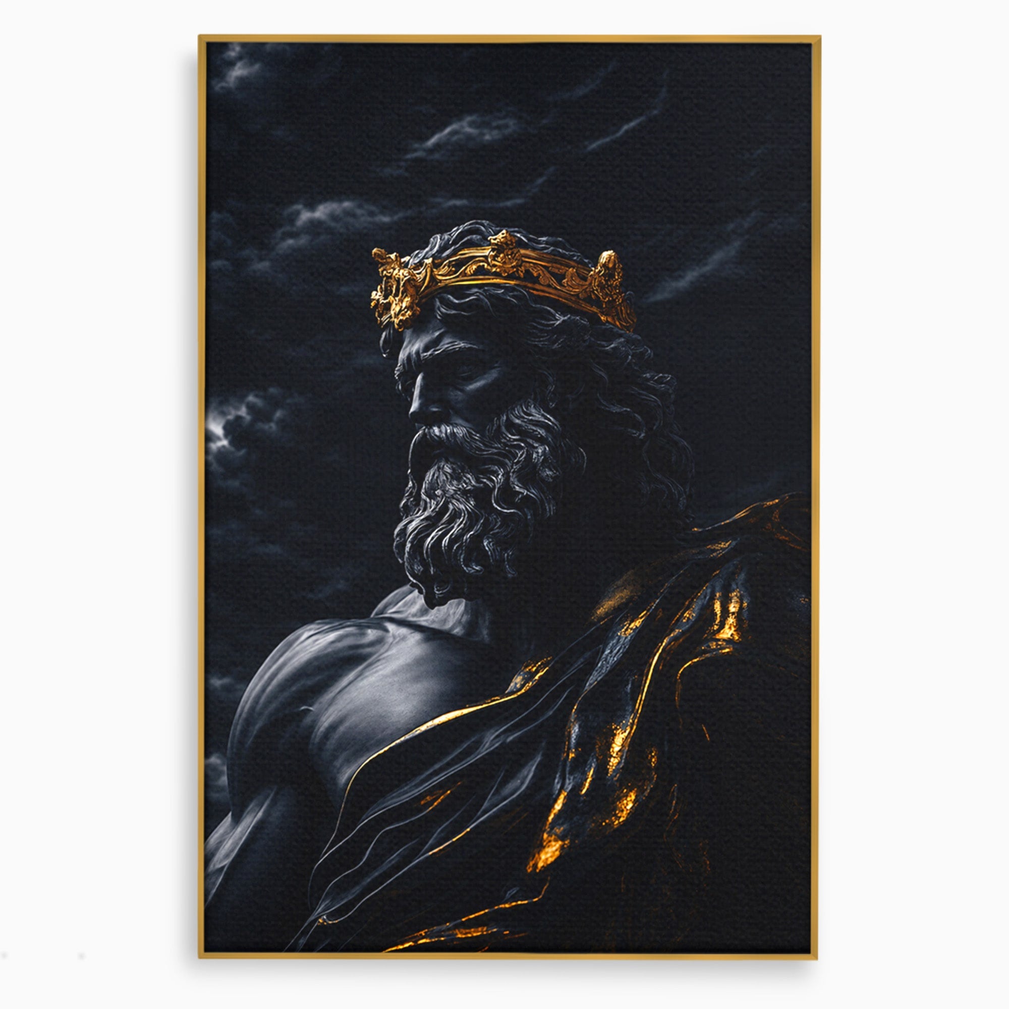Tablou Canvas Premium LuxCanva® T1023, Zeus Regal, Zeus, Mitologie, Regal, Putere, Dormitor, Living, Culori Vibrante