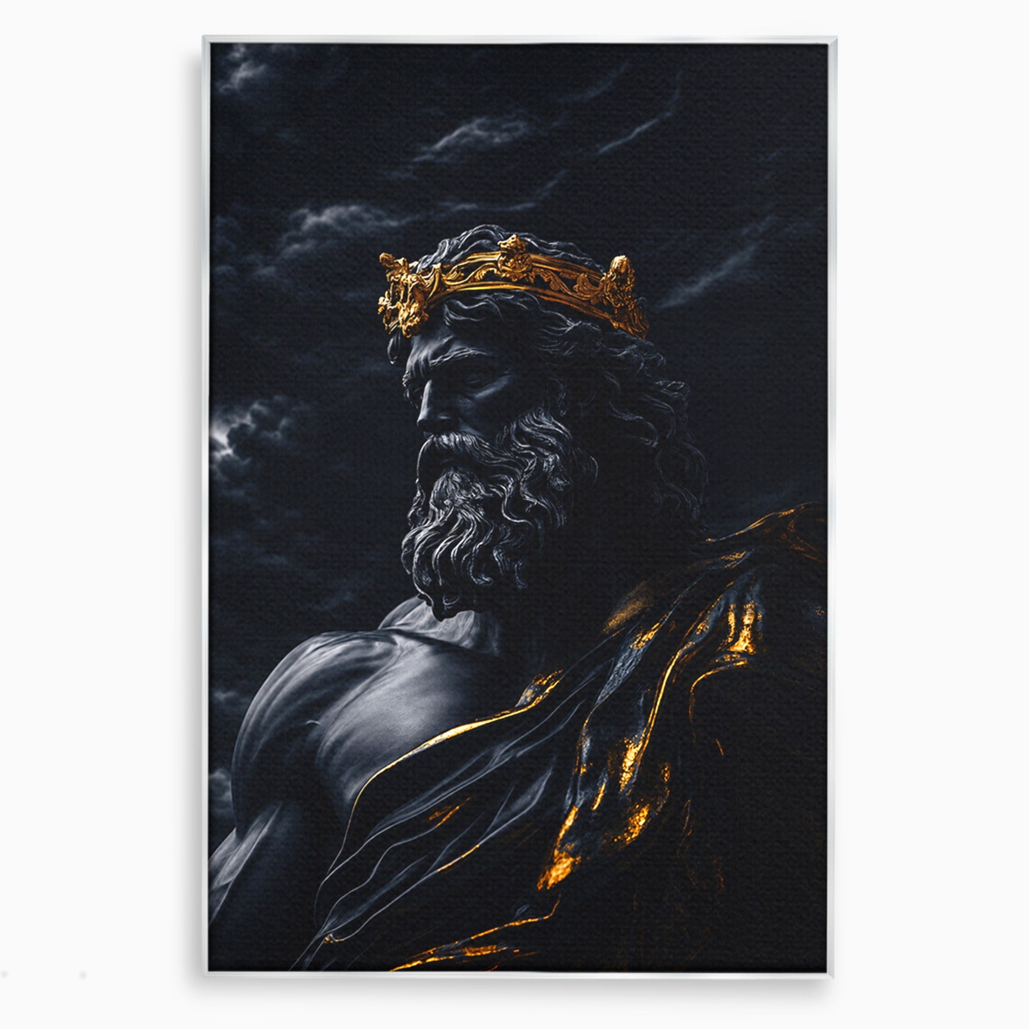 Tablou Canvas Premium LuxCanva® T1023, Zeus Regal, Zeus, Mitologie, Regal, Putere, Dormitor, Living, Culori Vibrante