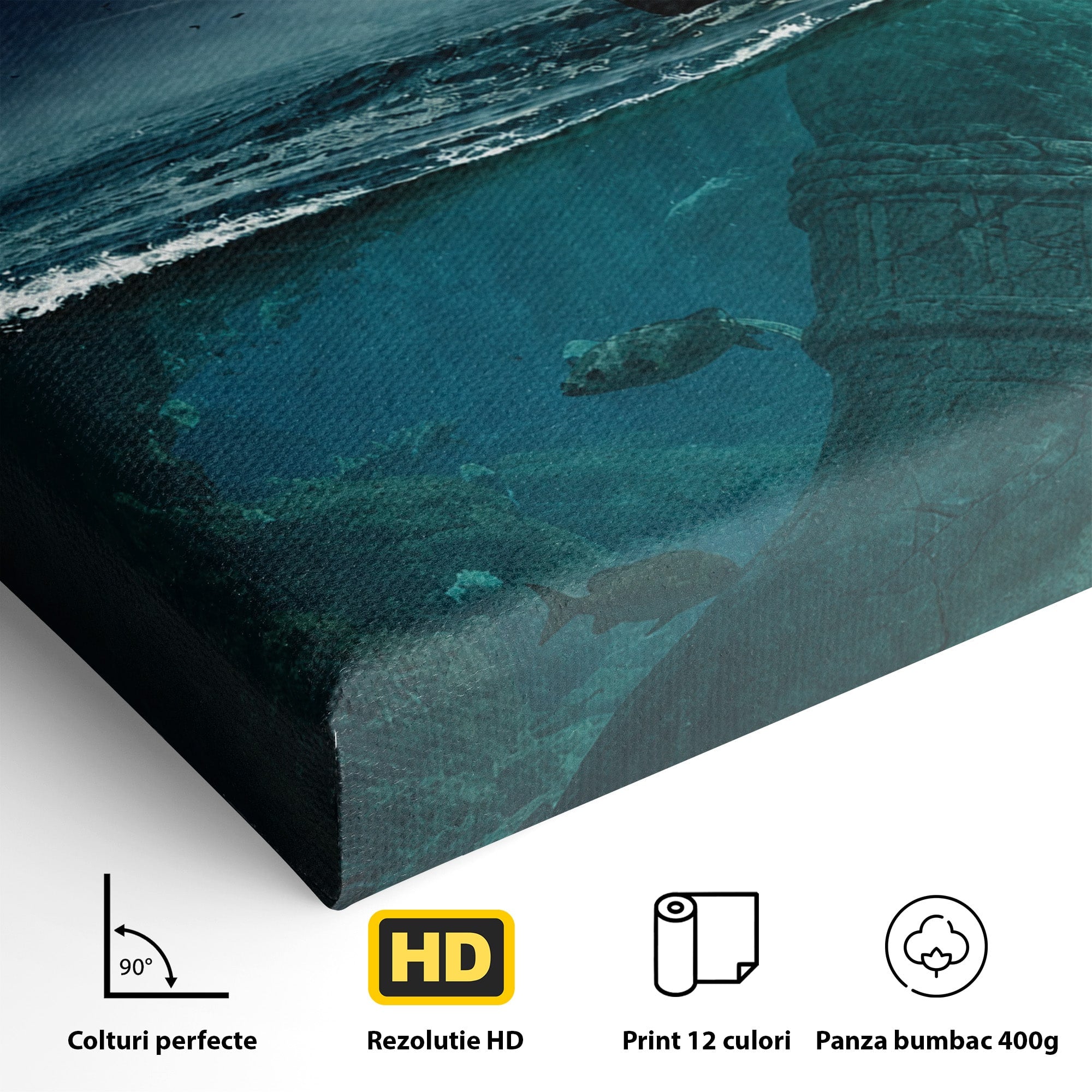 Tablou Canvas Premium LuxCanva® T1024, Tridentul Subacvatic, Trident, Ocean, Mister, Living, Aventura, Culori Vibrante
