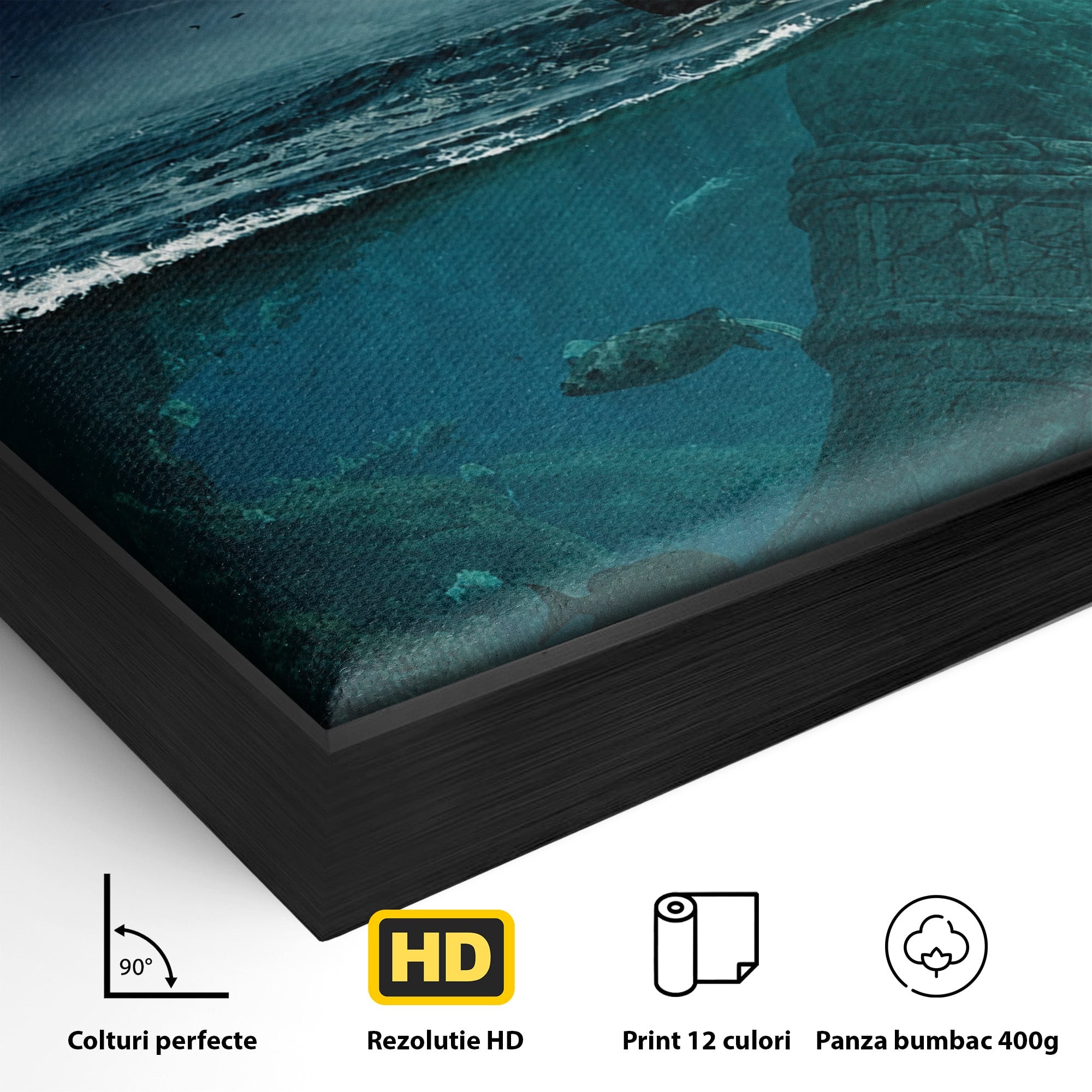 Tablou Canvas Premium LuxCanva® T1024, Tridentul Subacvatic, Trident, Ocean, Mister, Living, Aventura, Culori Vibrante