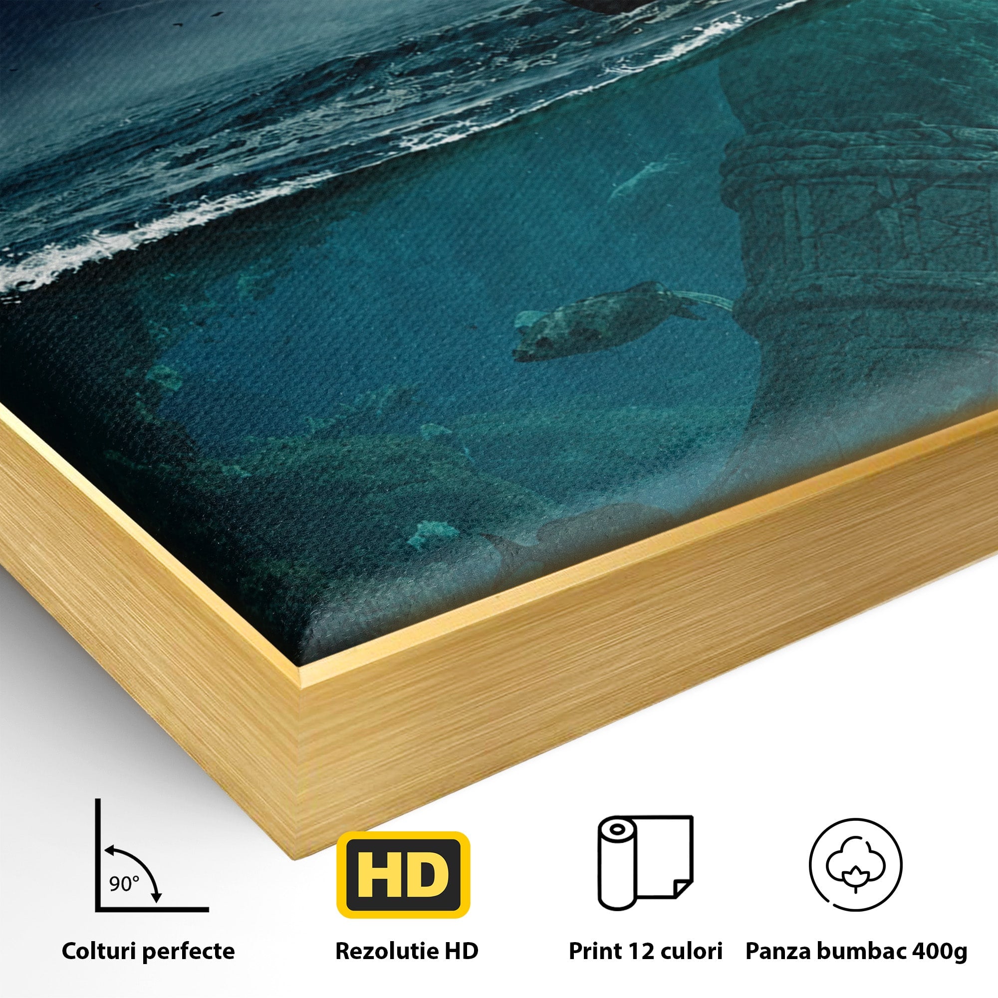 Tablou Canvas Premium LuxCanva® T1024, Tridentul Subacvatic, Trident, Ocean, Mister, Living, Aventura, Culori Vibrante