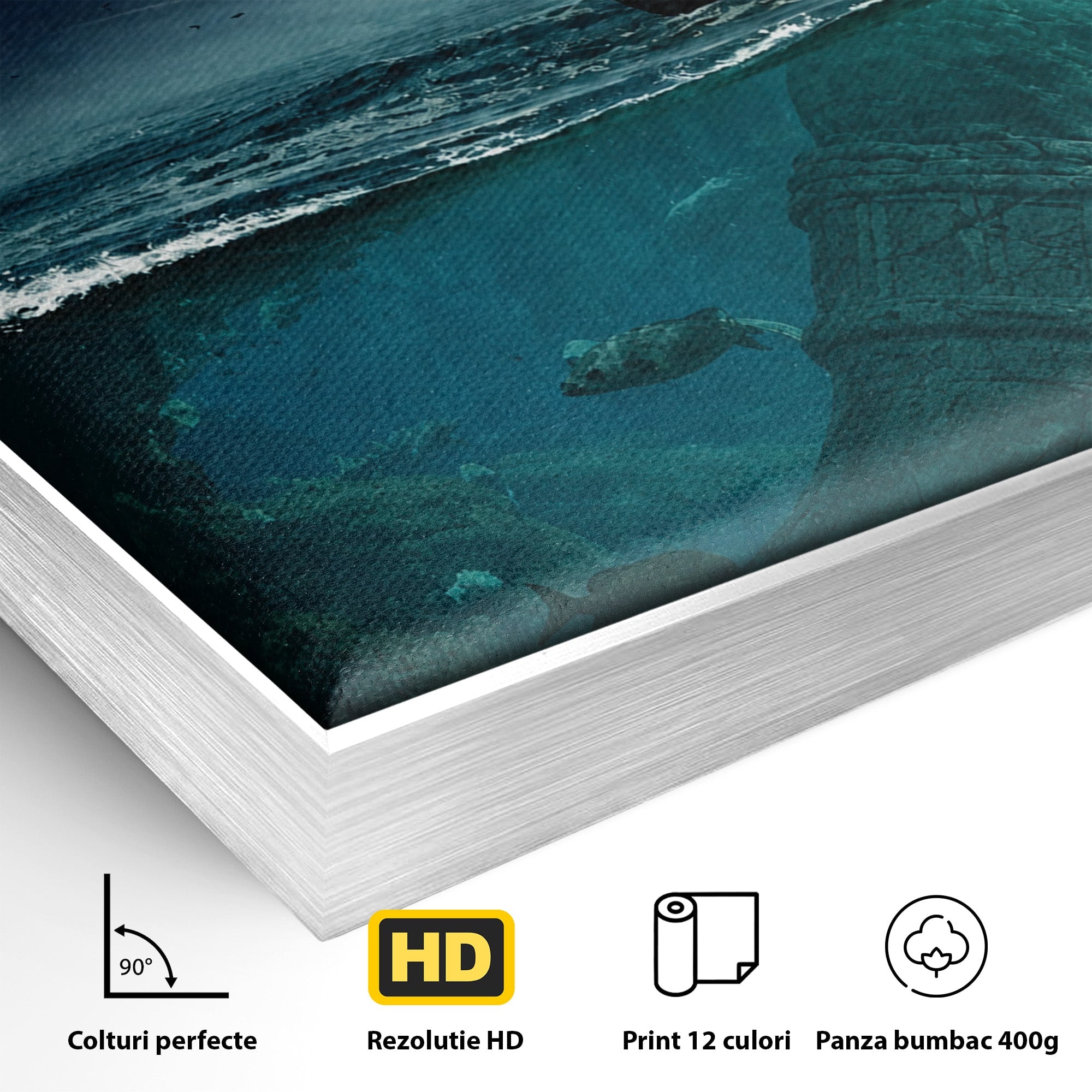 Tablou Canvas Premium LuxCanva® T1024, Tridentul Subacvatic, Trident, Ocean, Mister, Living, Aventura, Culori Vibrante