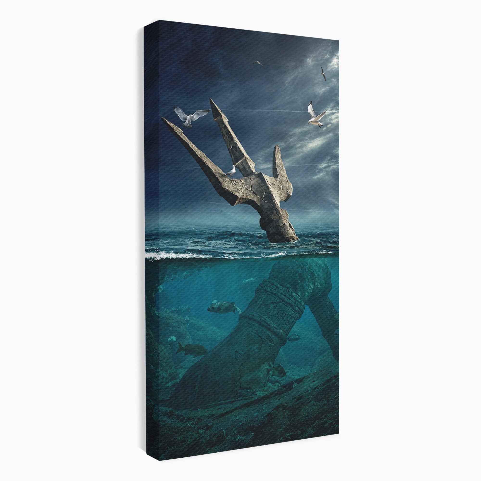 Tablou Canvas Premium LuxCanva® T1024, Tridentul Subacvatic, Trident, Ocean, Mister, Living, Aventura, Culori Vibrante