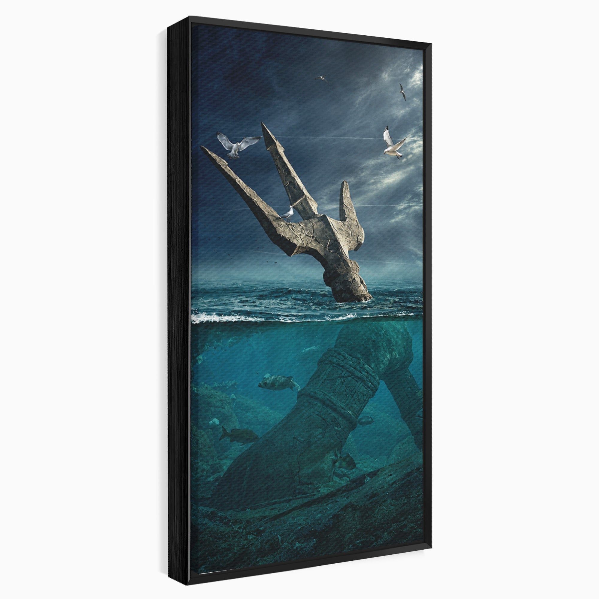 Tablou Canvas Premium LuxCanva® T1024, Tridentul Subacvatic, Trident, Ocean, Mister, Living, Aventura, Culori Vibrante