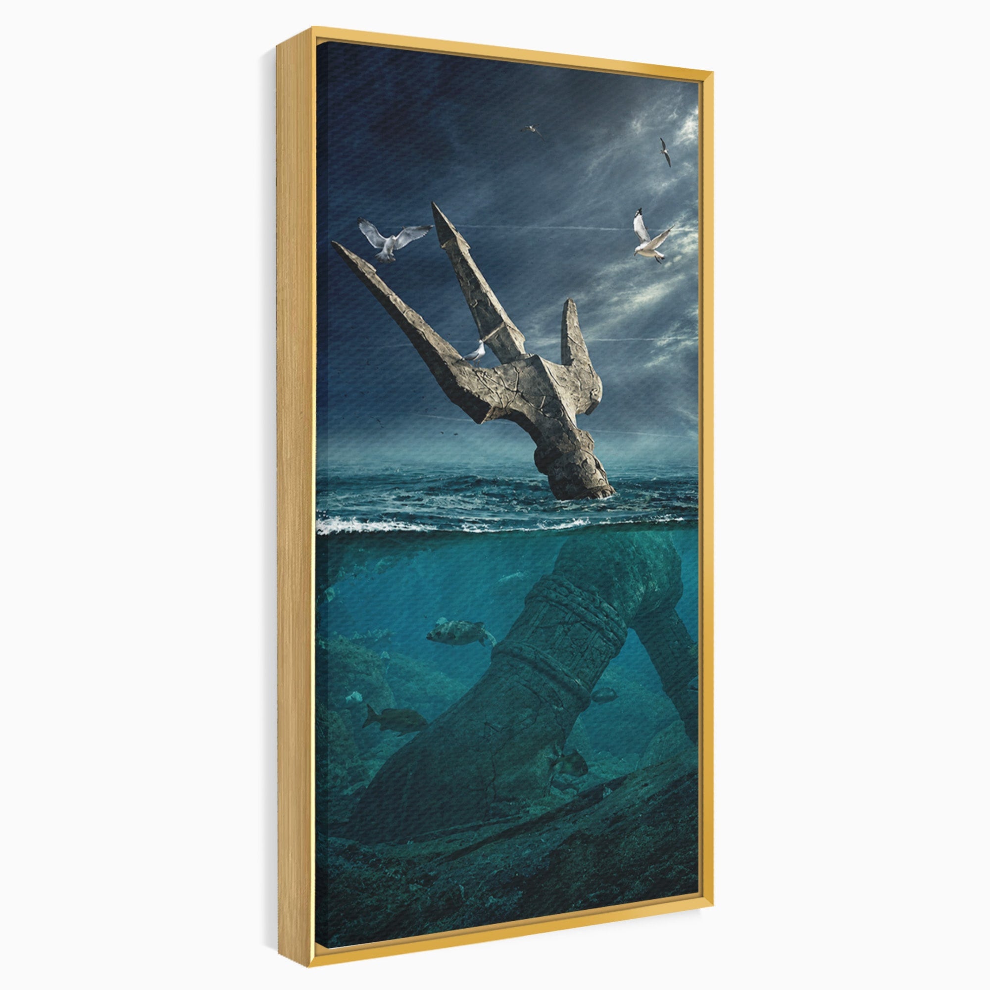 Tablou Canvas Premium LuxCanva® T1024, Tridentul Subacvatic, Trident, Ocean, Mister, Living, Aventura, Culori Vibrante