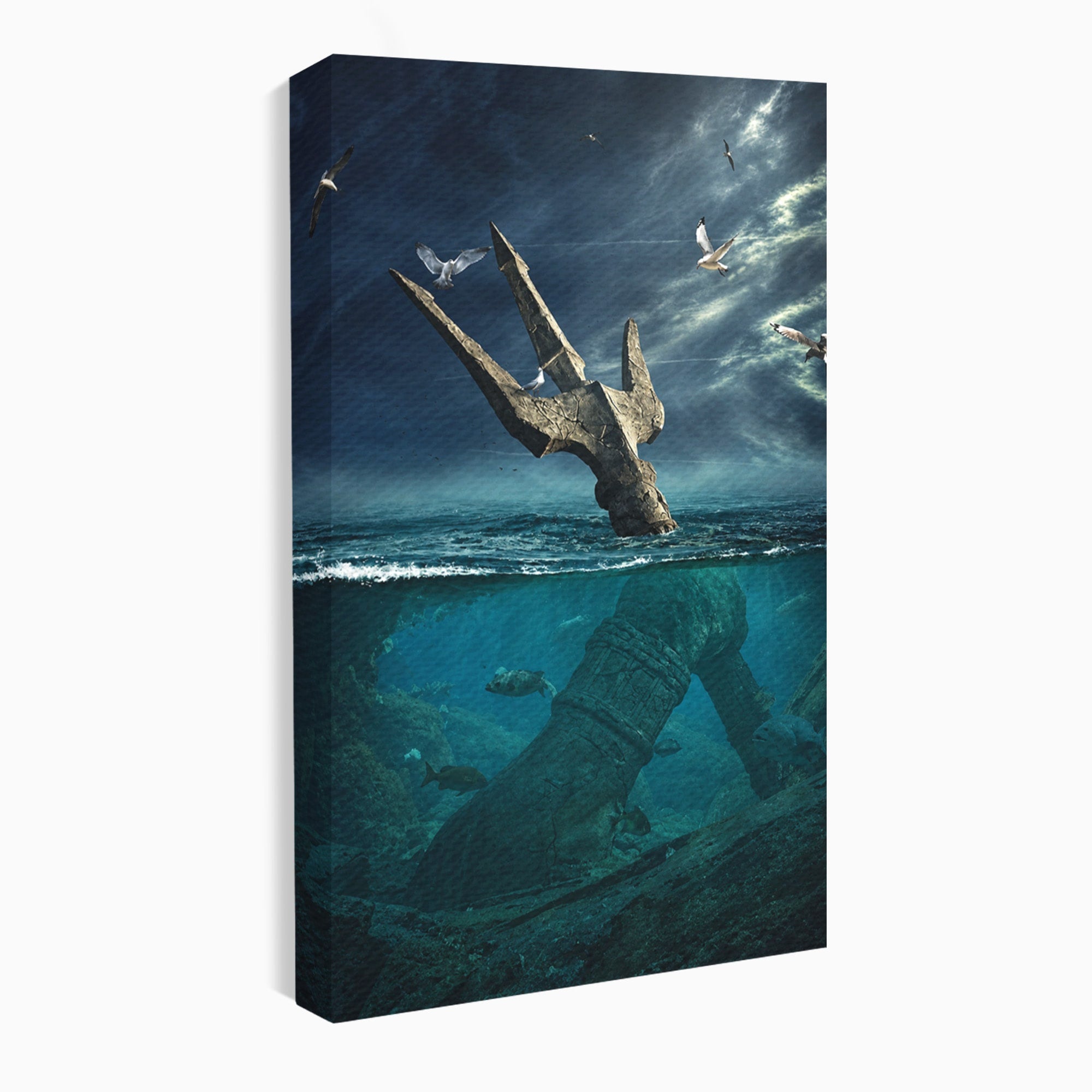 Tablou Canvas Premium LuxCanva® T1024, Tridentul Subacvatic, Trident, Ocean, Mister, Living, Aventura, Culori Vibrante