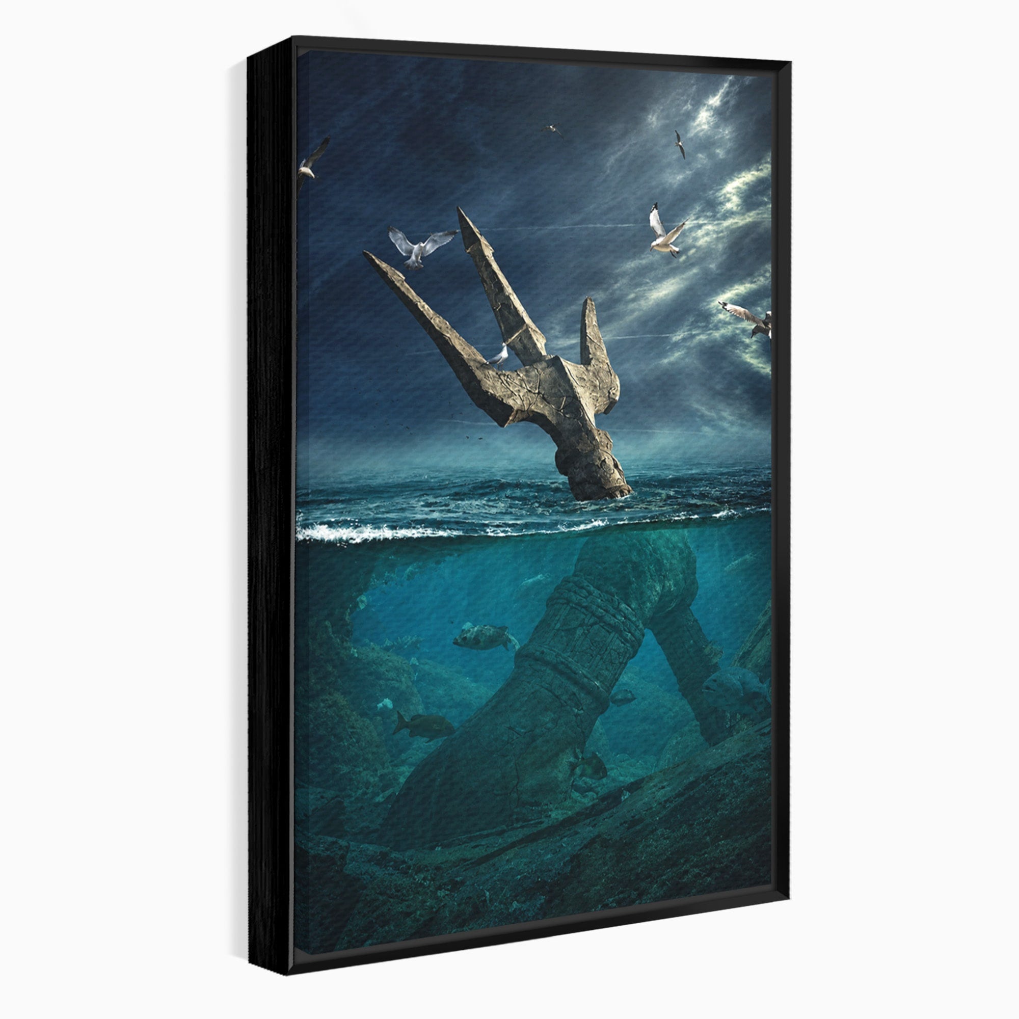 Tablou Canvas Premium LuxCanva® T1024, Tridentul Subacvatic, Trident, Ocean, Mister, Living, Aventura, Culori Vibrante