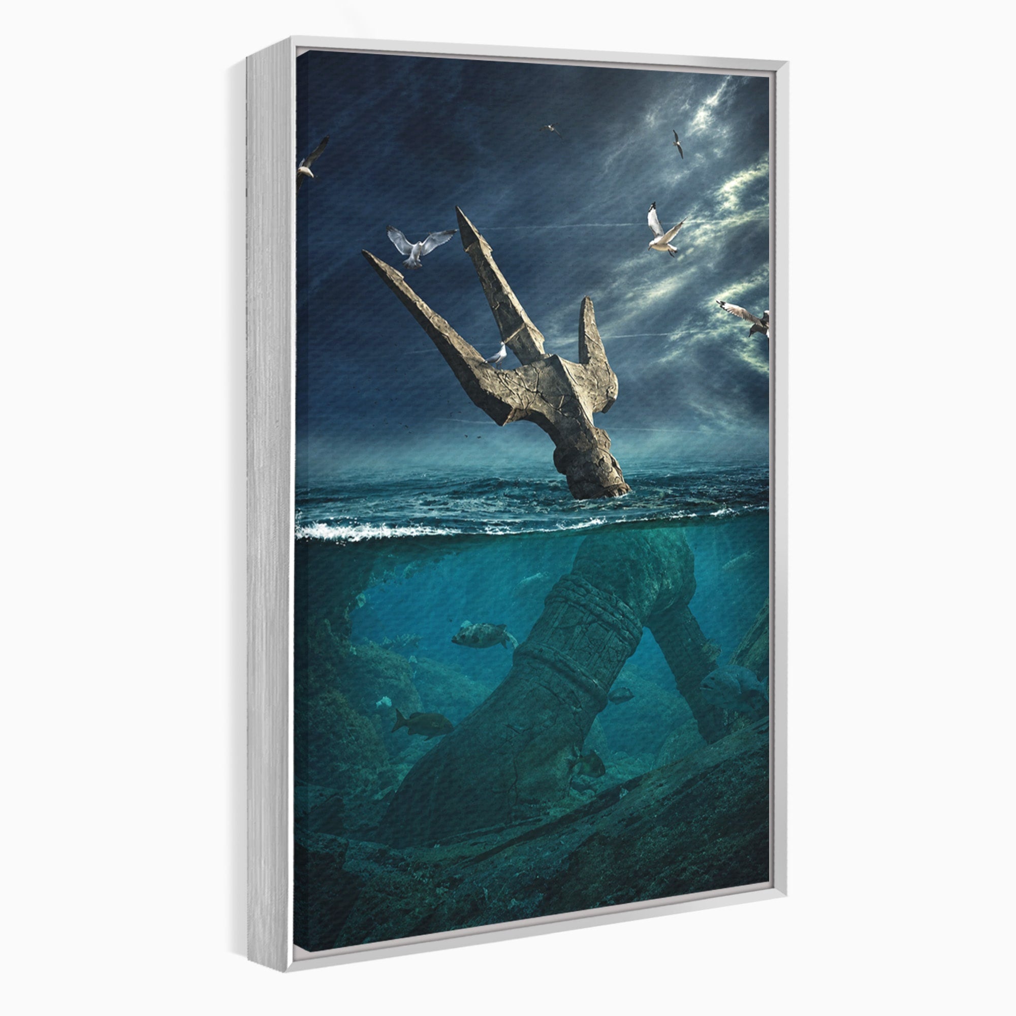 Tablou Canvas Premium LuxCanva® T1024, Tridentul Subacvatic, Trident, Ocean, Mister, Living, Aventura, Culori Vibrante