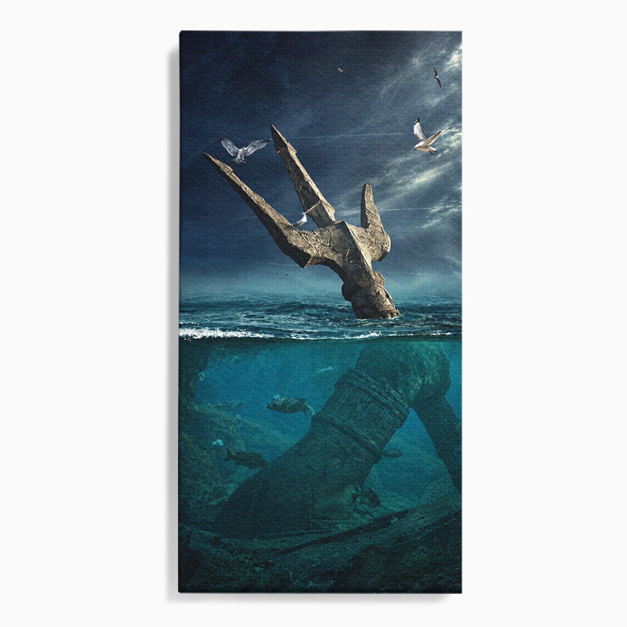 Tablou Canvas Premium LuxCanva® T1024, Tridentul Subacvatic, Trident, Ocean, Mister, Living, Aventura, Culori Vibrante