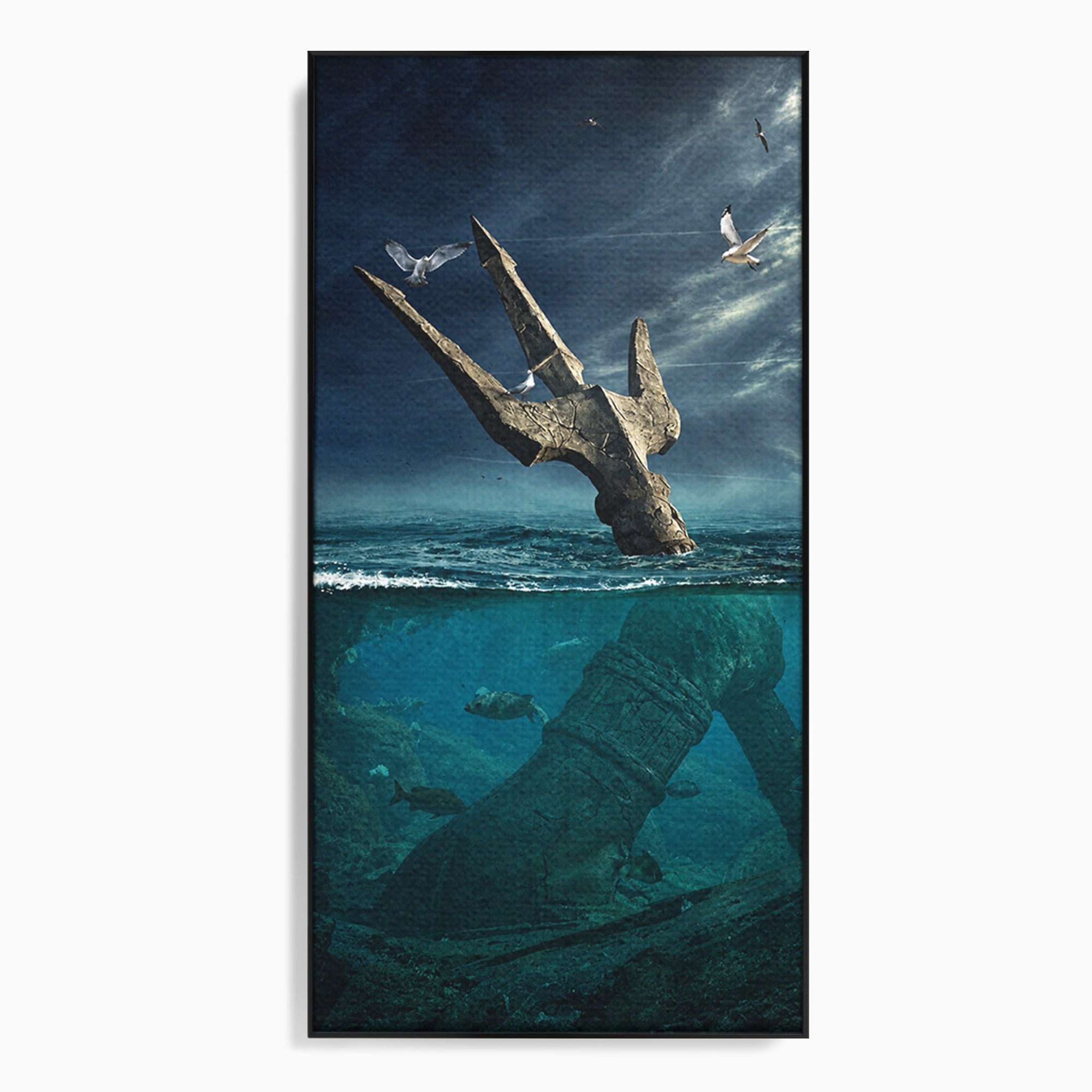 Tablou Canvas Premium LuxCanva® T1024, Tridentul Subacvatic, Trident, Ocean, Mister, Living, Aventura, Culori Vibrante