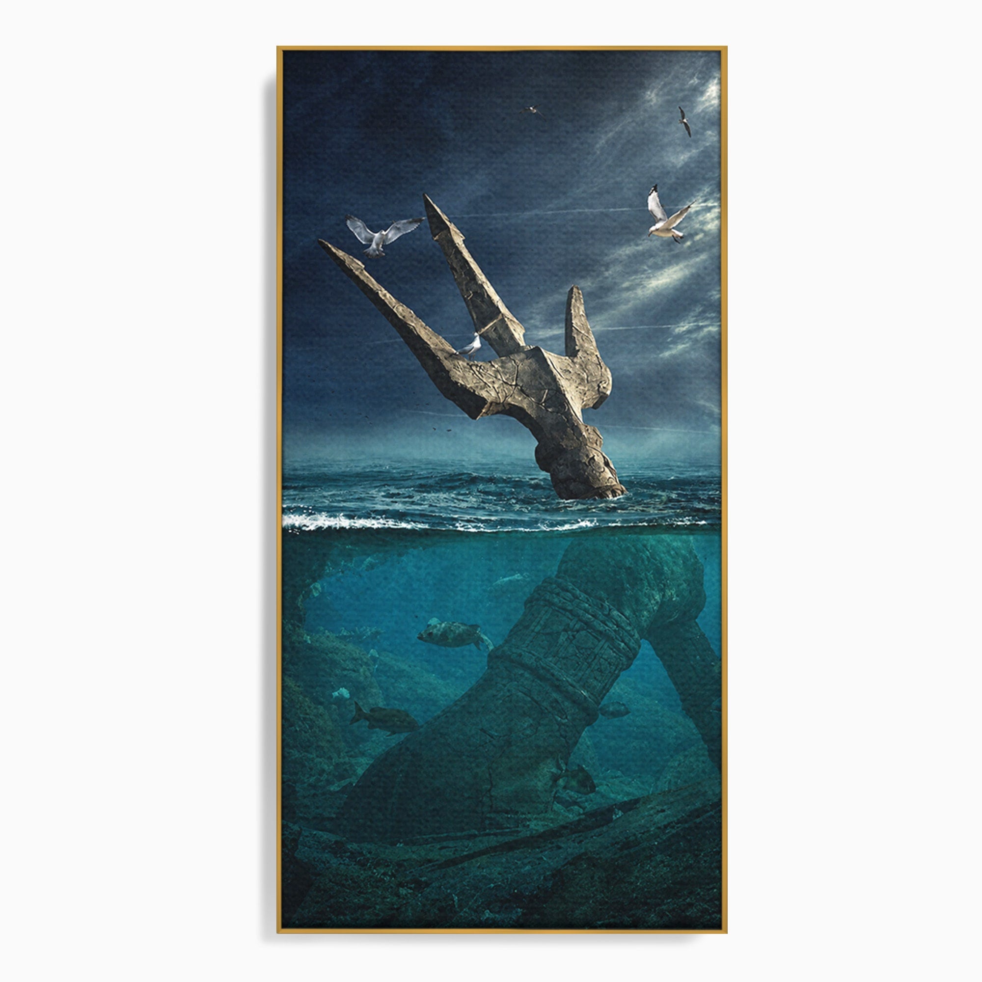 Tablou Canvas Premium LuxCanva® T1024, Tridentul Subacvatic, Trident, Ocean, Mister, Living, Aventura, Culori Vibrante
