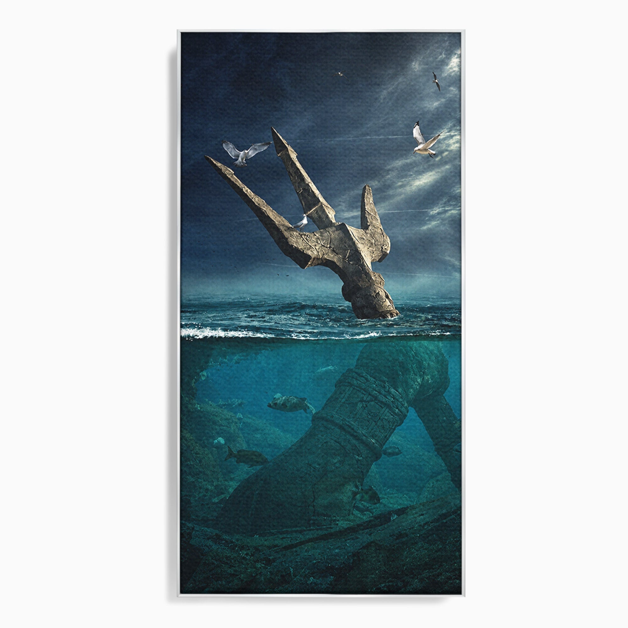 Tablou Canvas Premium LuxCanva® T1024, Tridentul Subacvatic, Trident, Ocean, Mister, Living, Aventura, Culori Vibrante