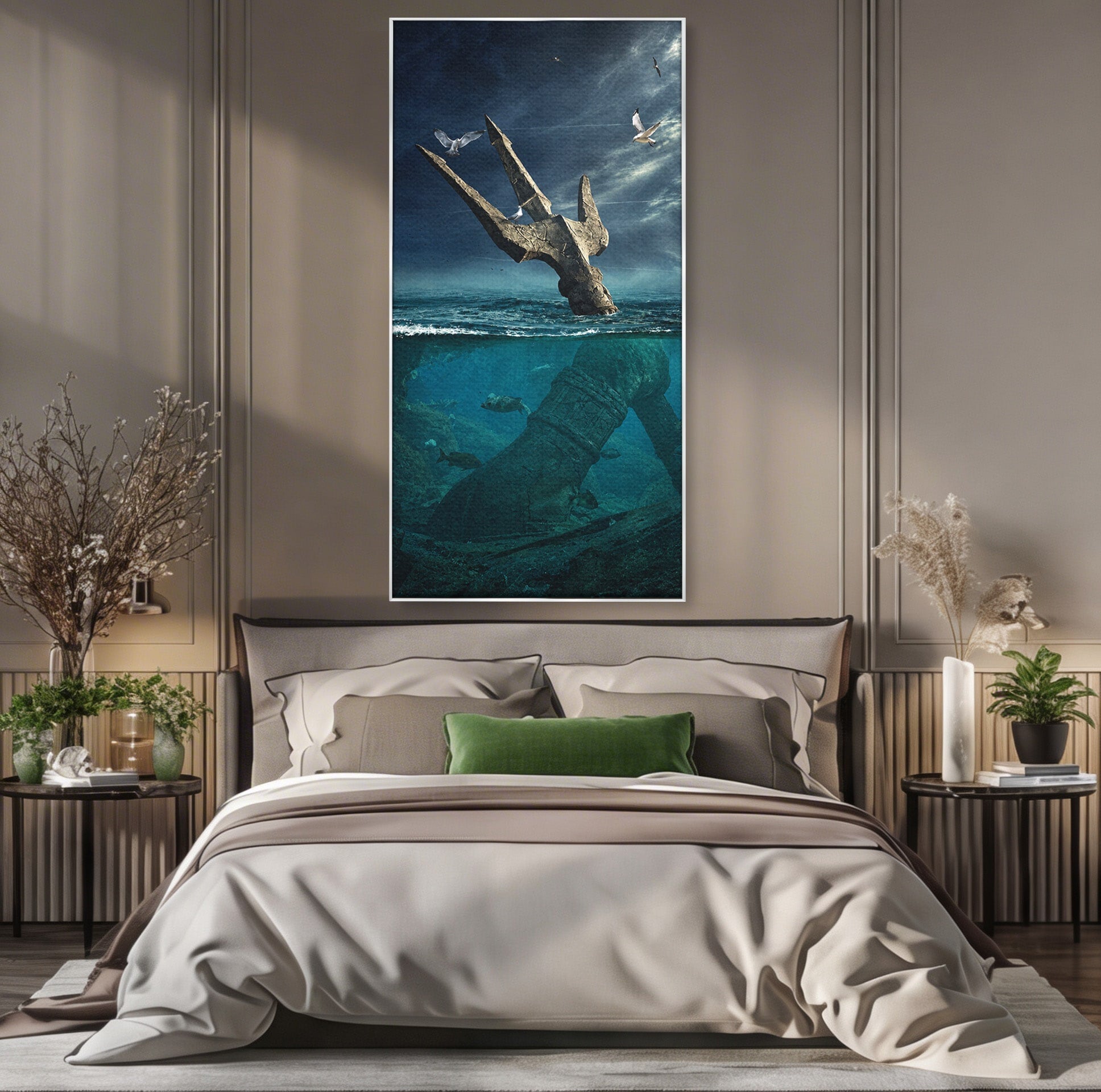 Tablou Canvas Premium LuxCanva® T1024, Tridentul Subacvatic, Trident, Ocean, Mister, Living, Aventura, Culori Vibrante