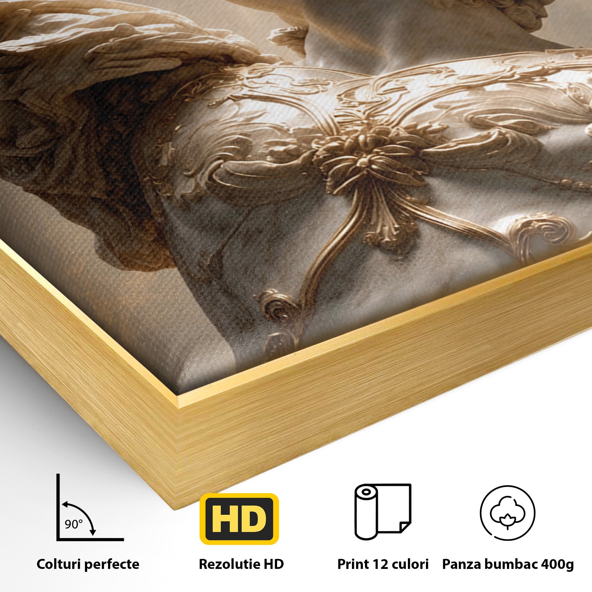 Tablou Canvas Premium LuxCanva® T1025, Gloria Eroica, Statuie, Erou, Mitologie, Clasica, Dormitor, Culori Vibrante