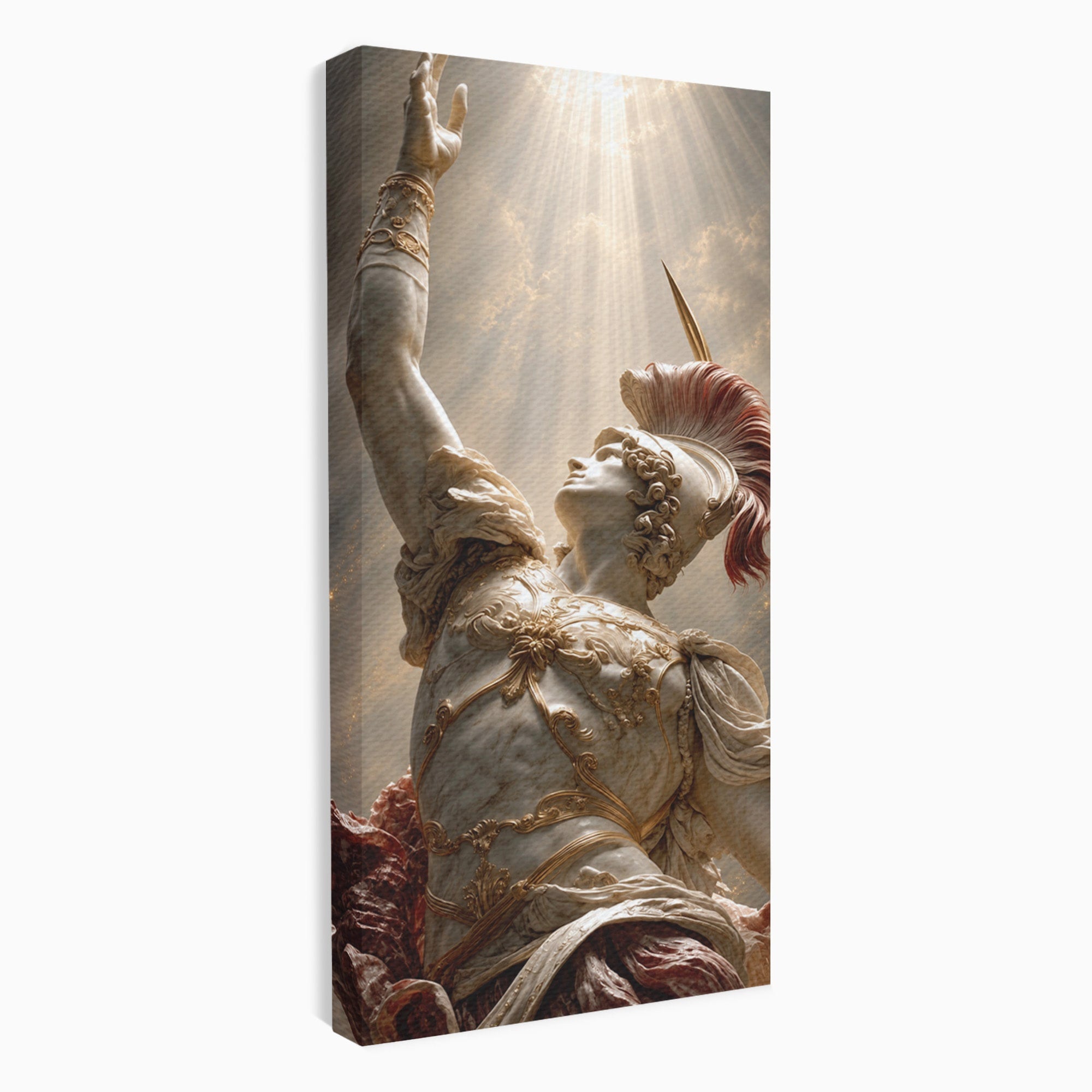 Tablou Canvas Premium LuxCanva® T1025, Gloria Eroica, Statuie, Erou, Mitologie, Clasica, Dormitor, Culori Vibrante