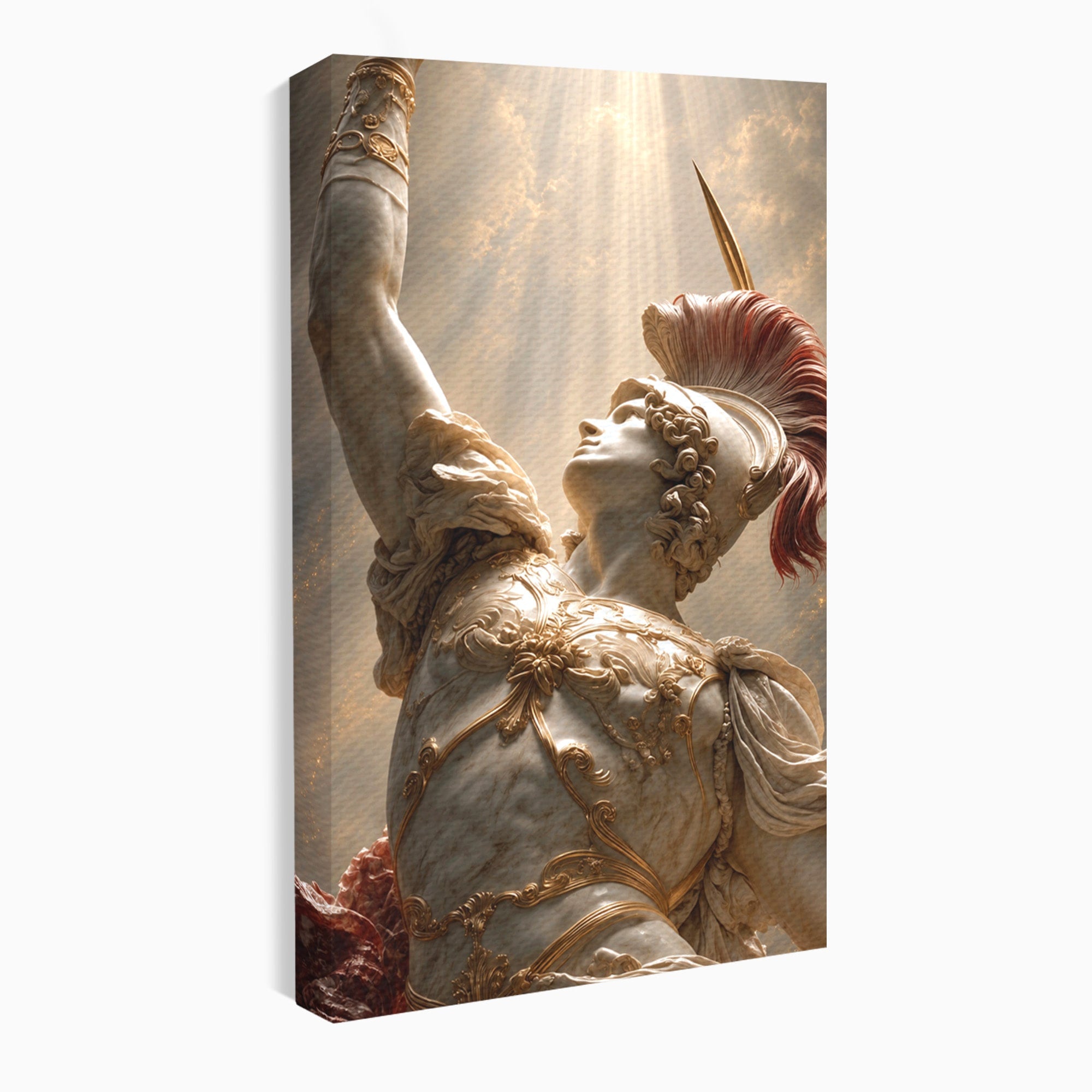 Tablou Canvas Premium LuxCanva® T1025, Gloria Eroica, Statuie, Erou, Mitologie, Clasica, Dormitor, Culori Vibrante