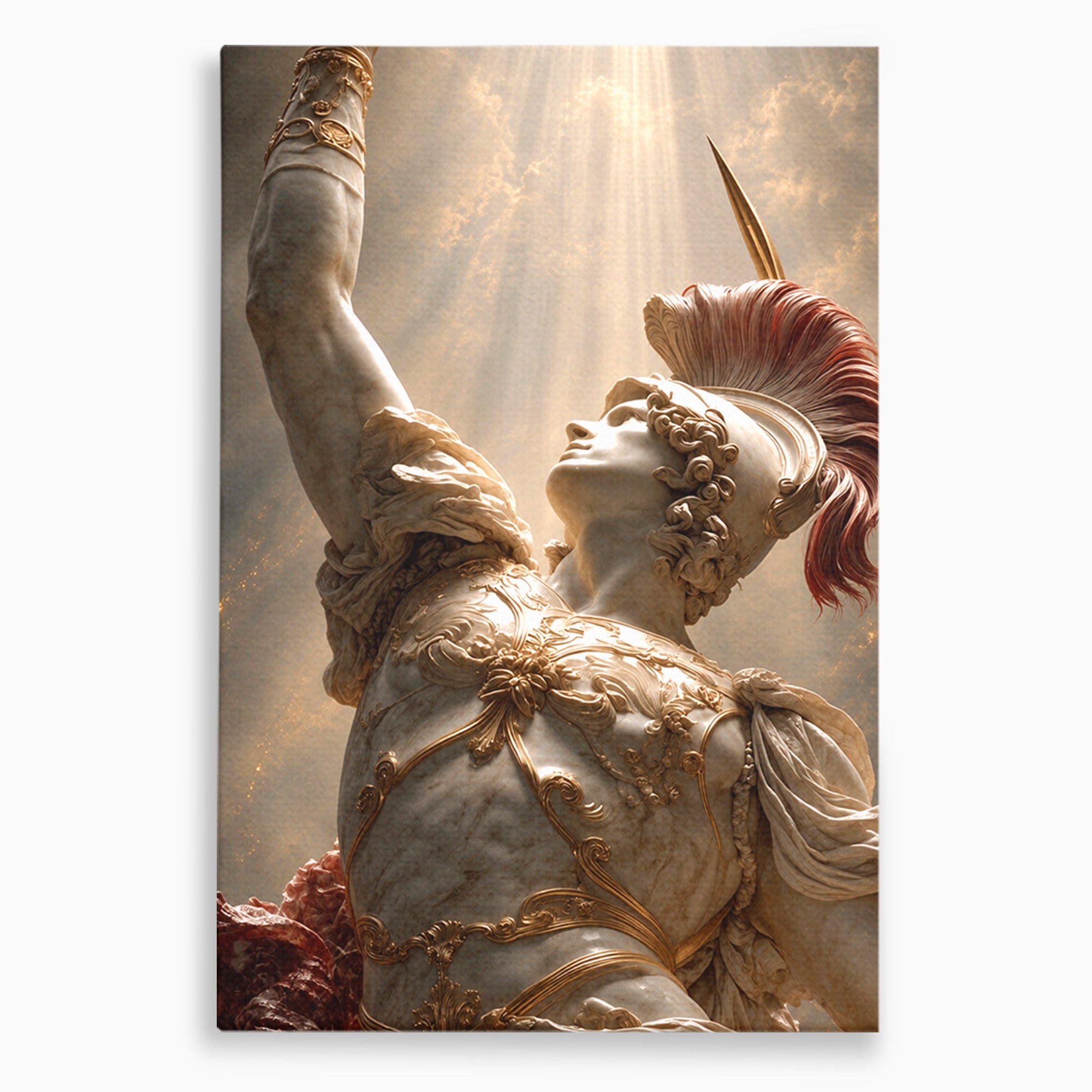 Tablou Canvas Premium LuxCanva® T1025, Gloria Eroica, Statuie, Erou, Mitologie, Clasica, Dormitor, Culori Vibrante