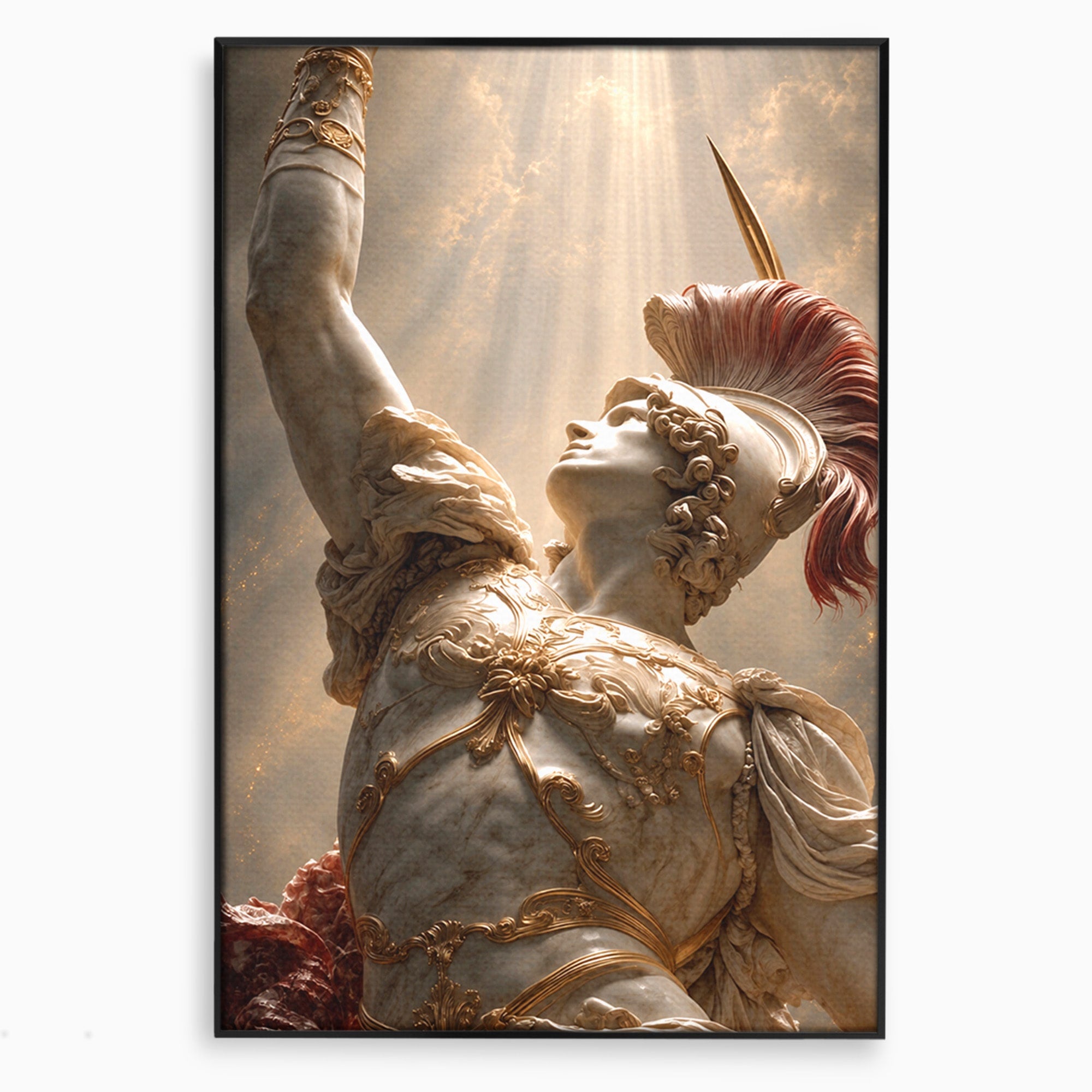 Tablou Canvas Premium LuxCanva® T1025, Gloria Eroica, Statuie, Erou, Mitologie, Clasica, Dormitor, Culori Vibrante