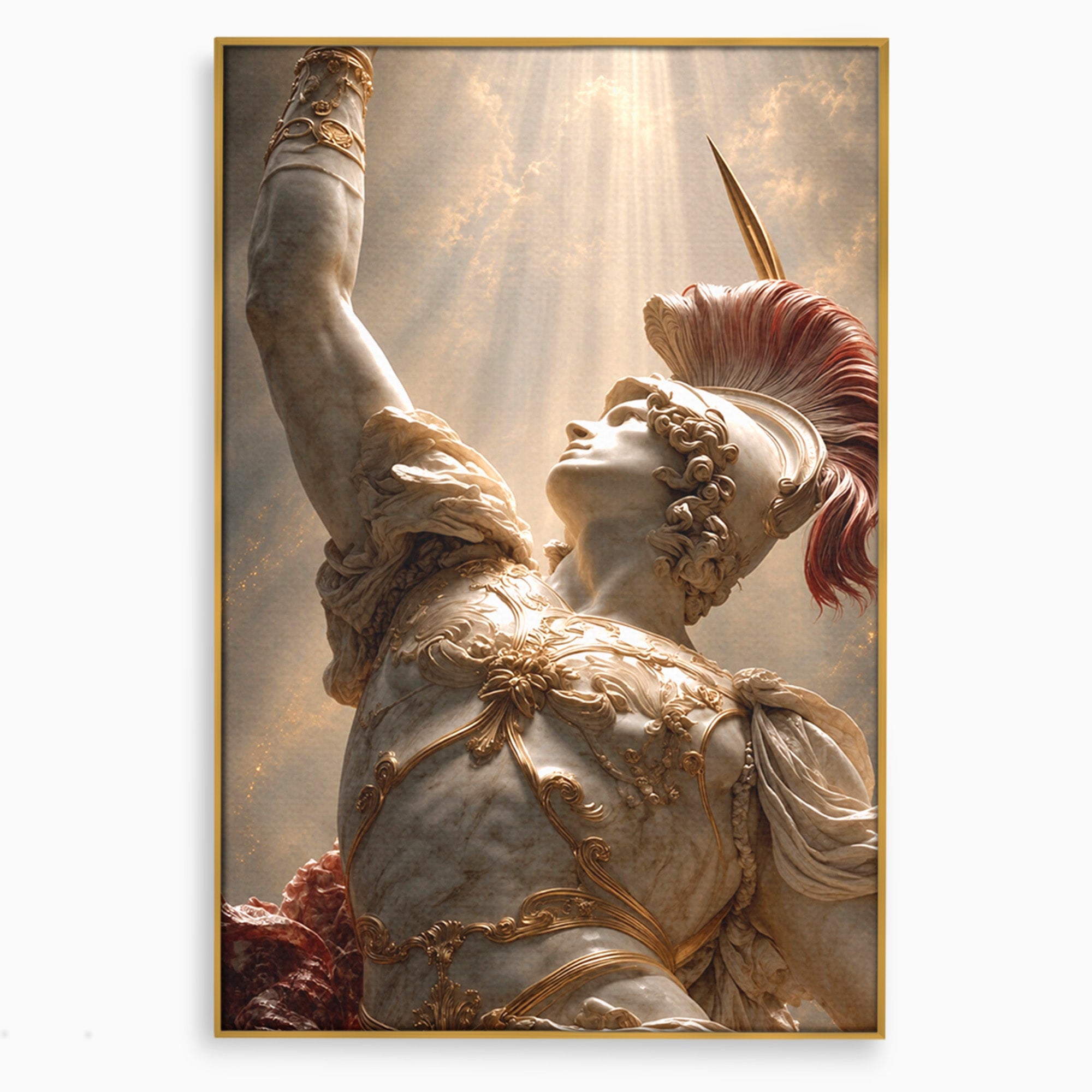 Tablou Canvas Premium LuxCanva® T1025, Gloria Eroica, Statuie, Erou, Mitologie, Clasica, Dormitor, Culori Vibrante