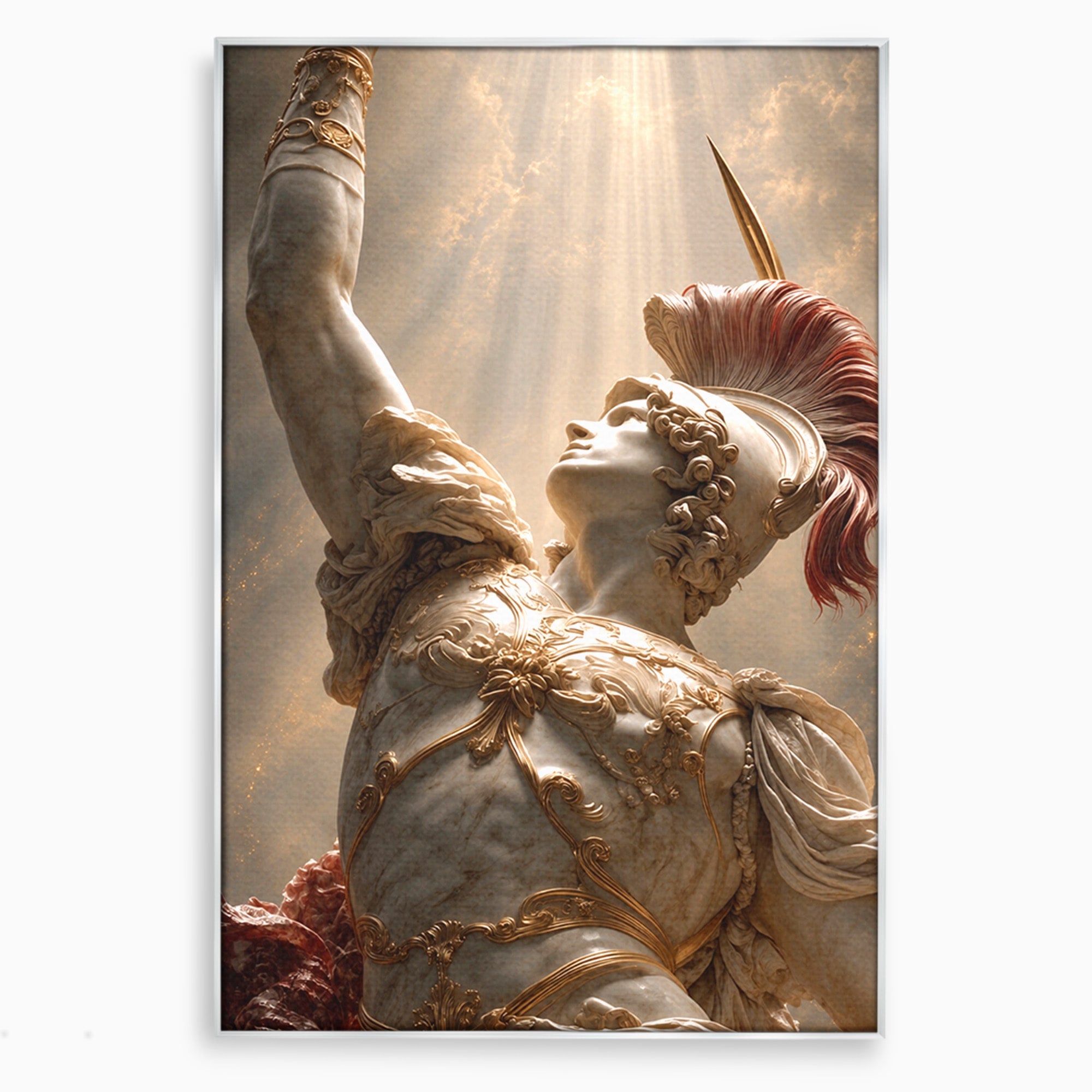Tablou Canvas Premium LuxCanva® T1025, Gloria Eroica, Statuie, Erou, Mitologie, Clasica, Dormitor, Culori Vibrante