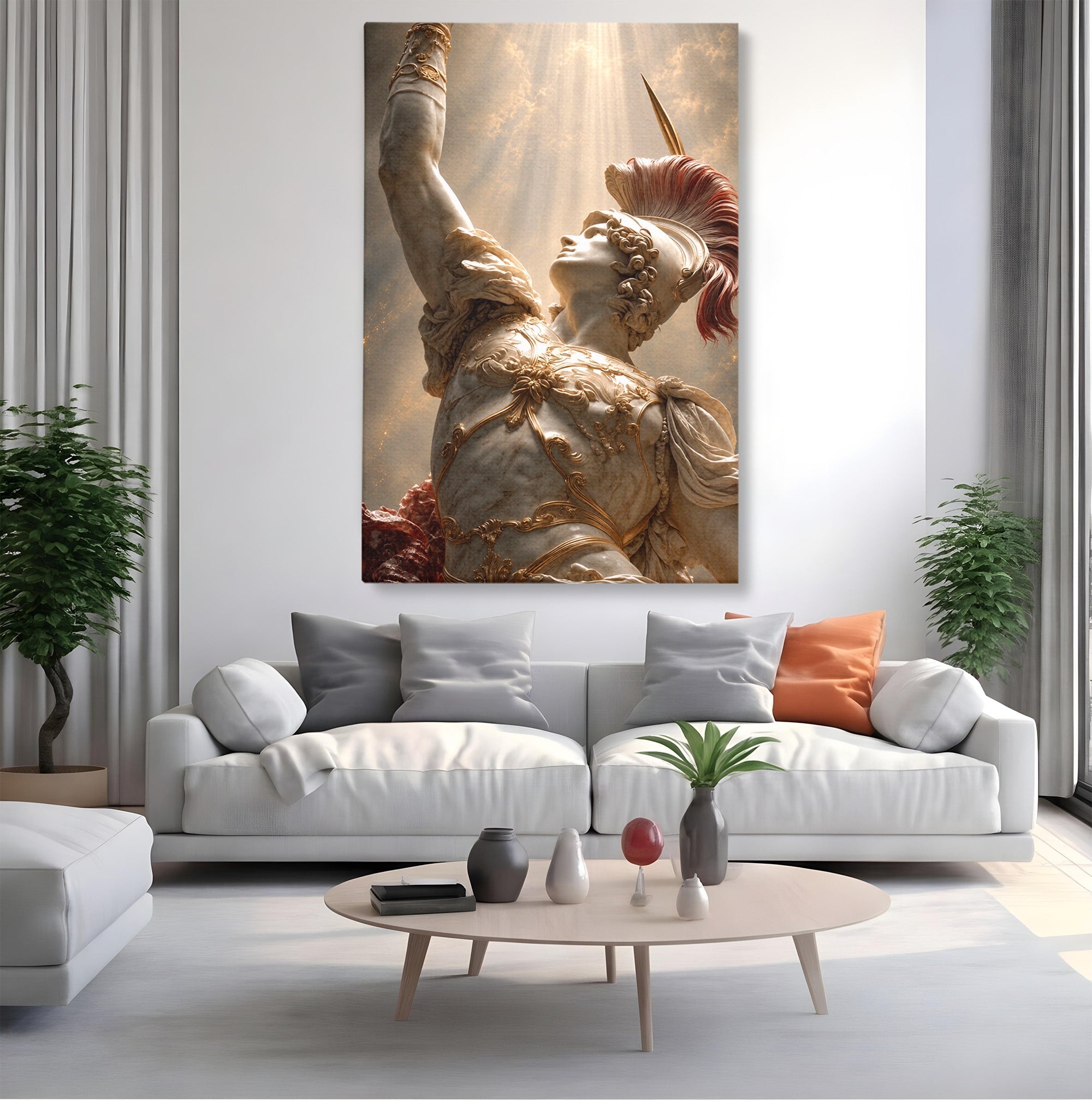 Tablou Canvas Premium LuxCanva® T1025, Gloria Eroica, Statuie, Erou, Mitologie, Clasica, Dormitor, Culori Vibrante