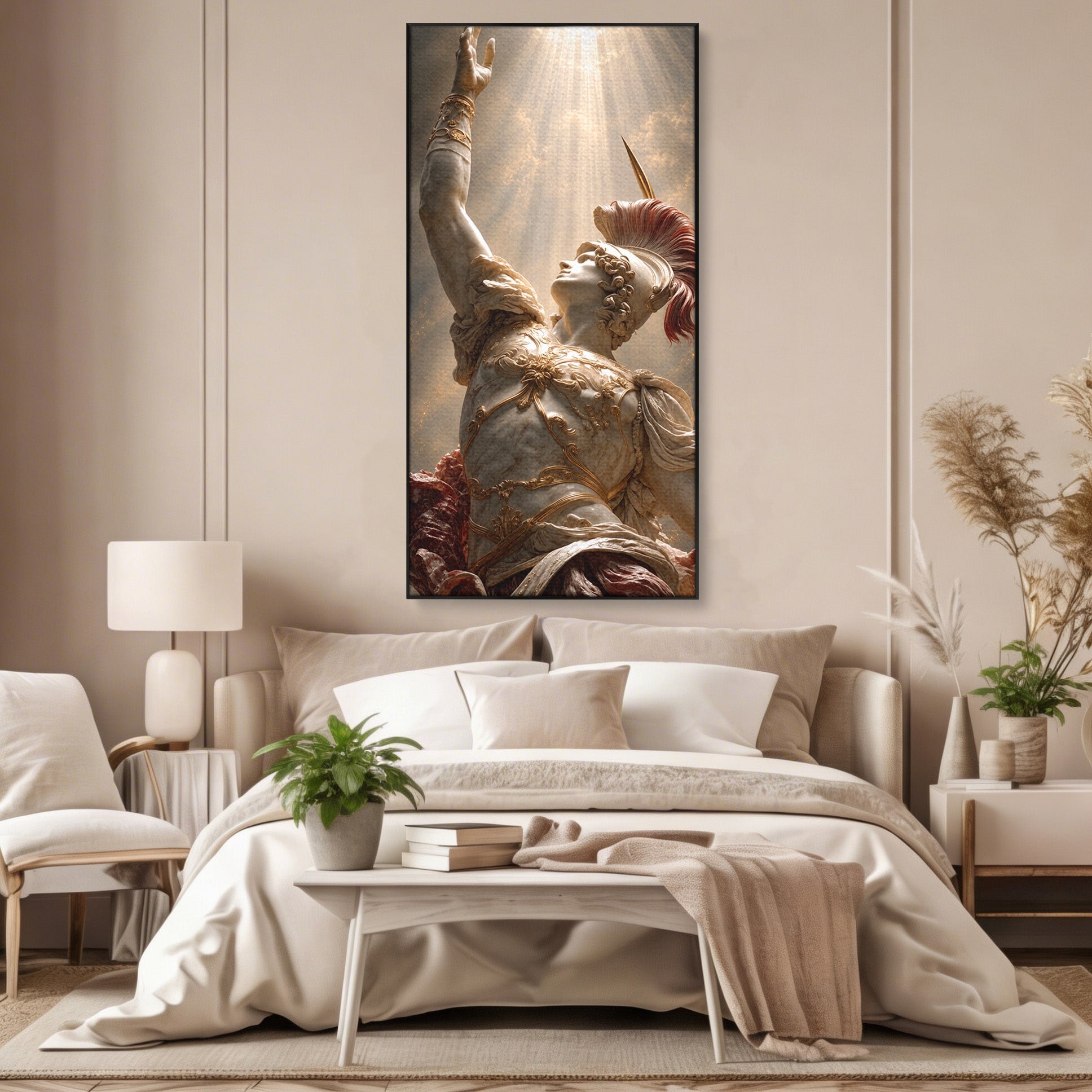 Tablou Canvas Premium LuxCanva® T1025, Gloria Eroica, Statuie, Erou, Mitologie, Clasica, Dormitor, Culori Vibrante