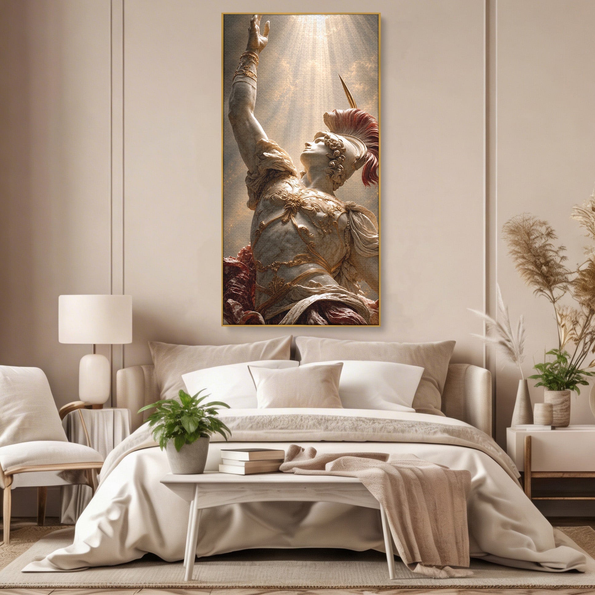 Tablou Canvas Premium LuxCanva® T1025, Gloria Eroica, Statuie, Erou, Mitologie, Clasica, Dormitor, Culori Vibrante