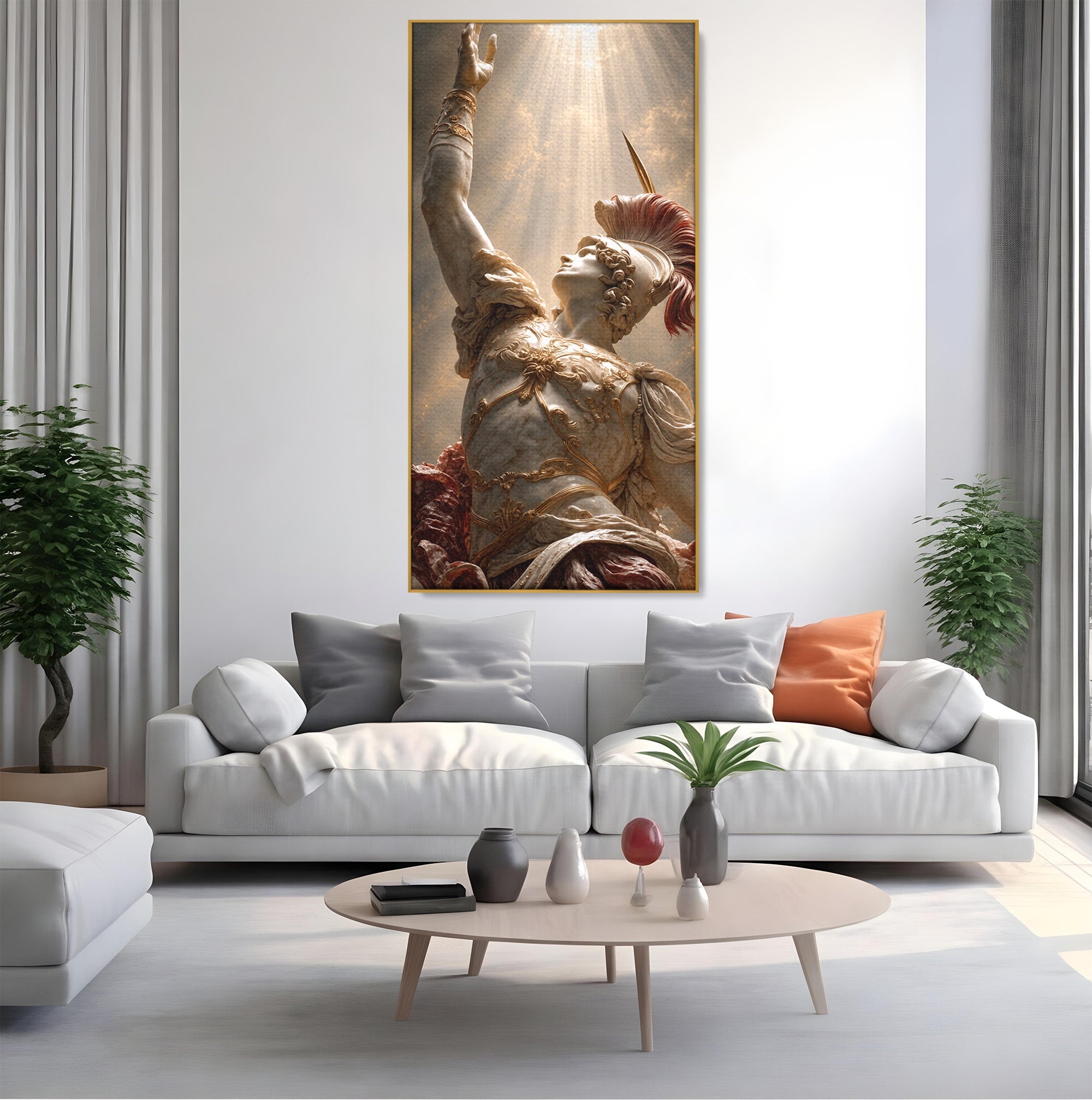 Tablou Canvas Premium LuxCanva® T1025, Gloria Eroica, Statuie, Erou, Mitologie, Clasica, Dormitor, Culori Vibrante