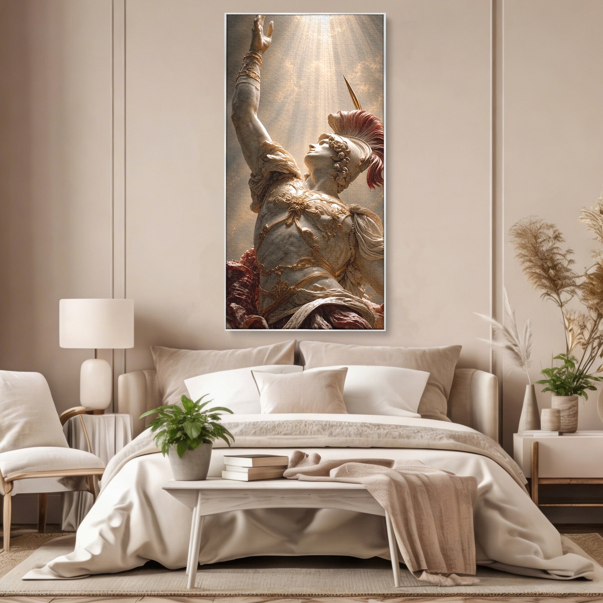 Tablou Canvas Premium LuxCanva® T1025, Gloria Eroica, Statuie, Erou, Mitologie, Clasica, Dormitor, Culori Vibrante