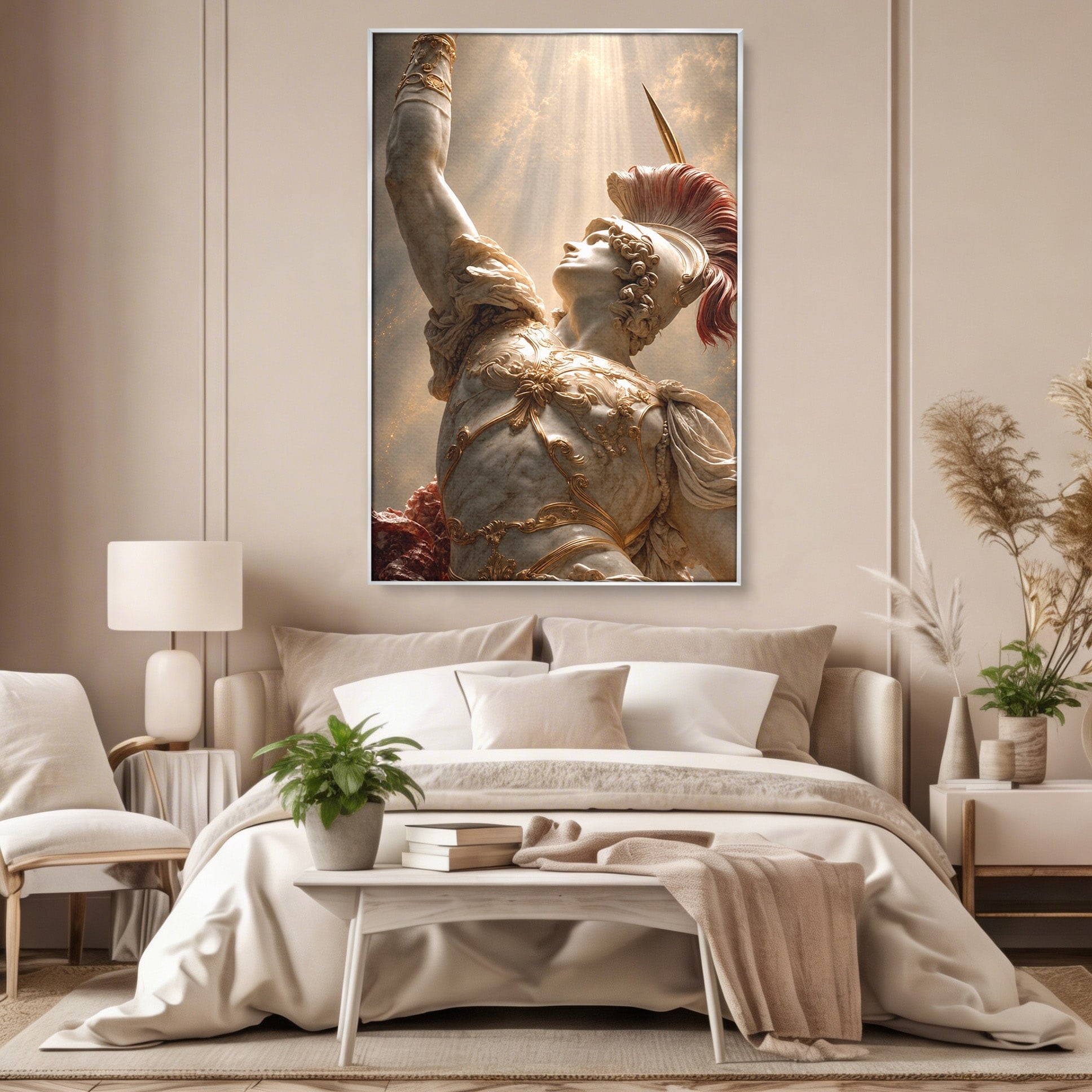 Tablou Canvas Premium LuxCanva® T1025, Gloria Eroica, Statuie, Erou, Mitologie, Clasica, Dormitor, Culori Vibrante