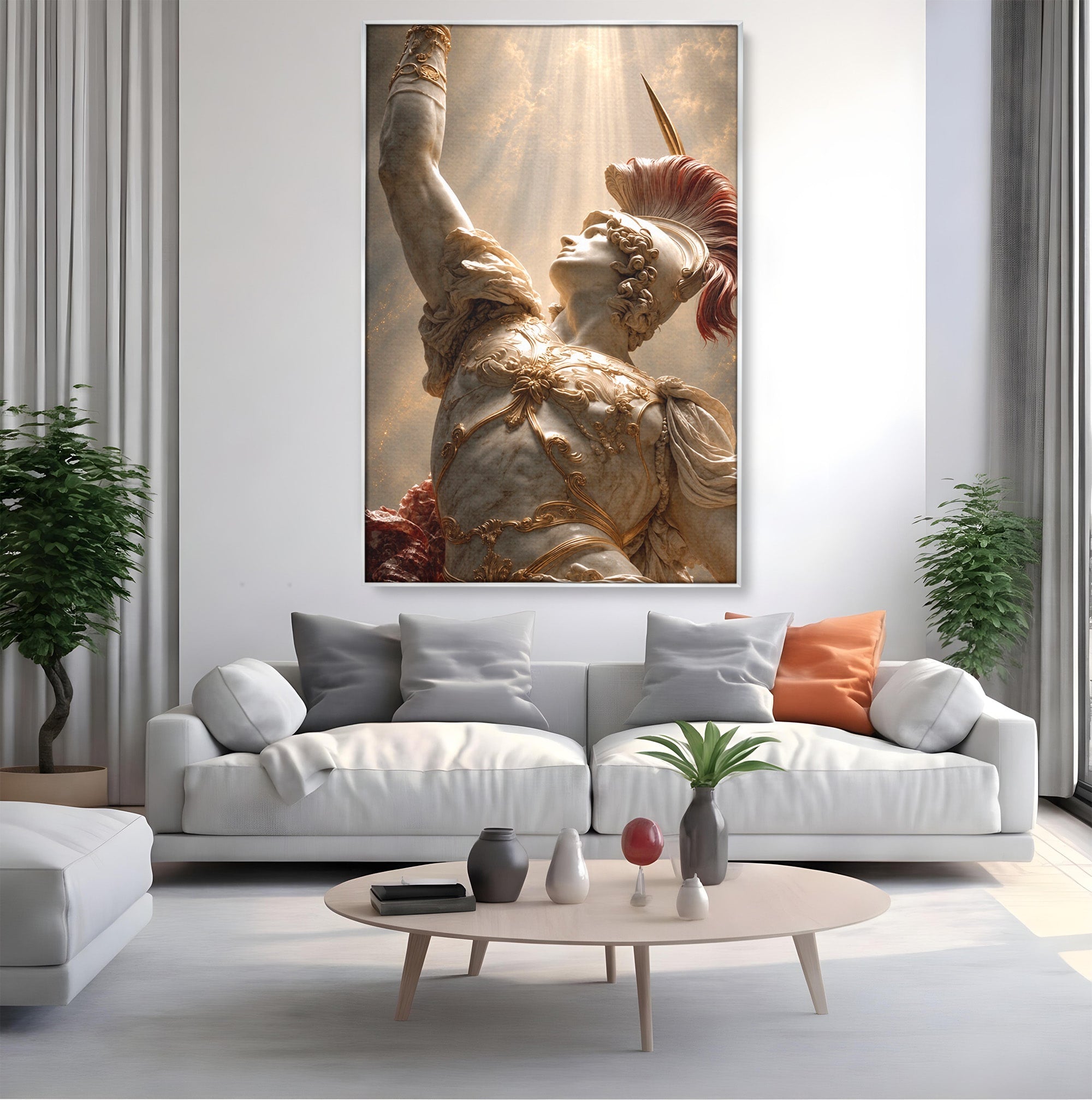 Tablou Canvas Premium LuxCanva® T1025, Gloria Eroica, Statuie, Erou, Mitologie, Clasica, Dormitor, Culori Vibrante