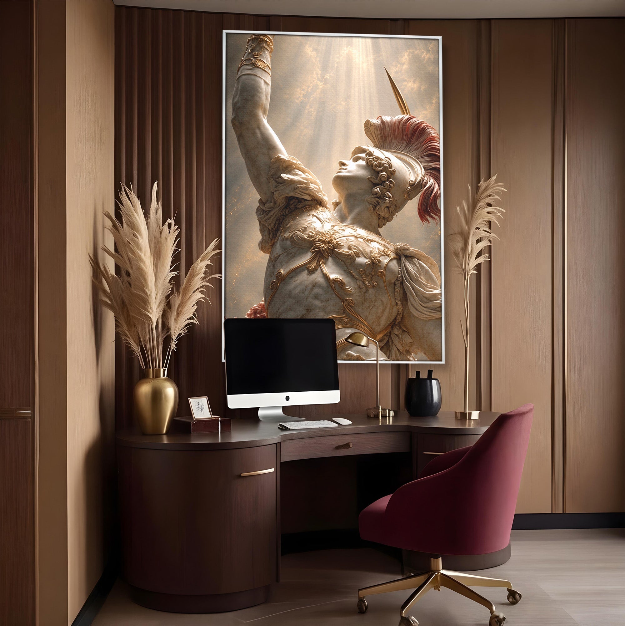 Tablou Canvas Premium LuxCanva® T1025, Gloria Eroica, Statuie, Erou, Mitologie, Clasica, Dormitor, Culori Vibrante