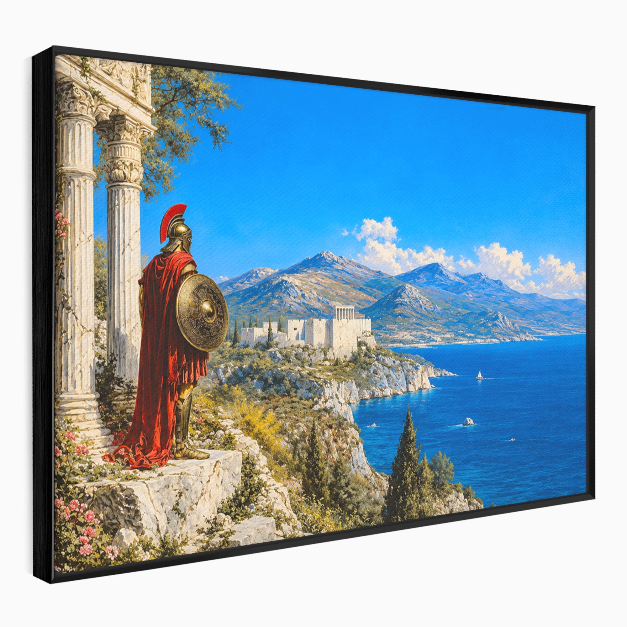 Tablou Canvas Premium LuxCanva® T1026, Strajer Grec Antic, Grecia, Peisaj, Munte, Istorie, Living, Culori Vibrante