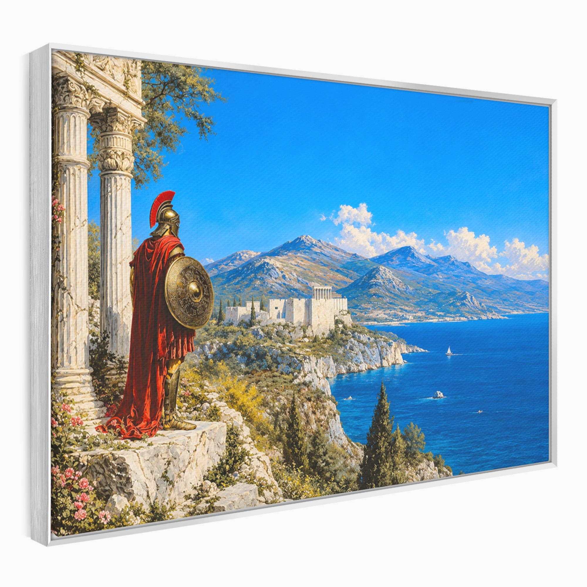 Tablou Canvas Premium LuxCanva® T1026, Strajer Grec Antic, Grecia, Peisaj, Munte, Istorie, Living, Culori Vibrante