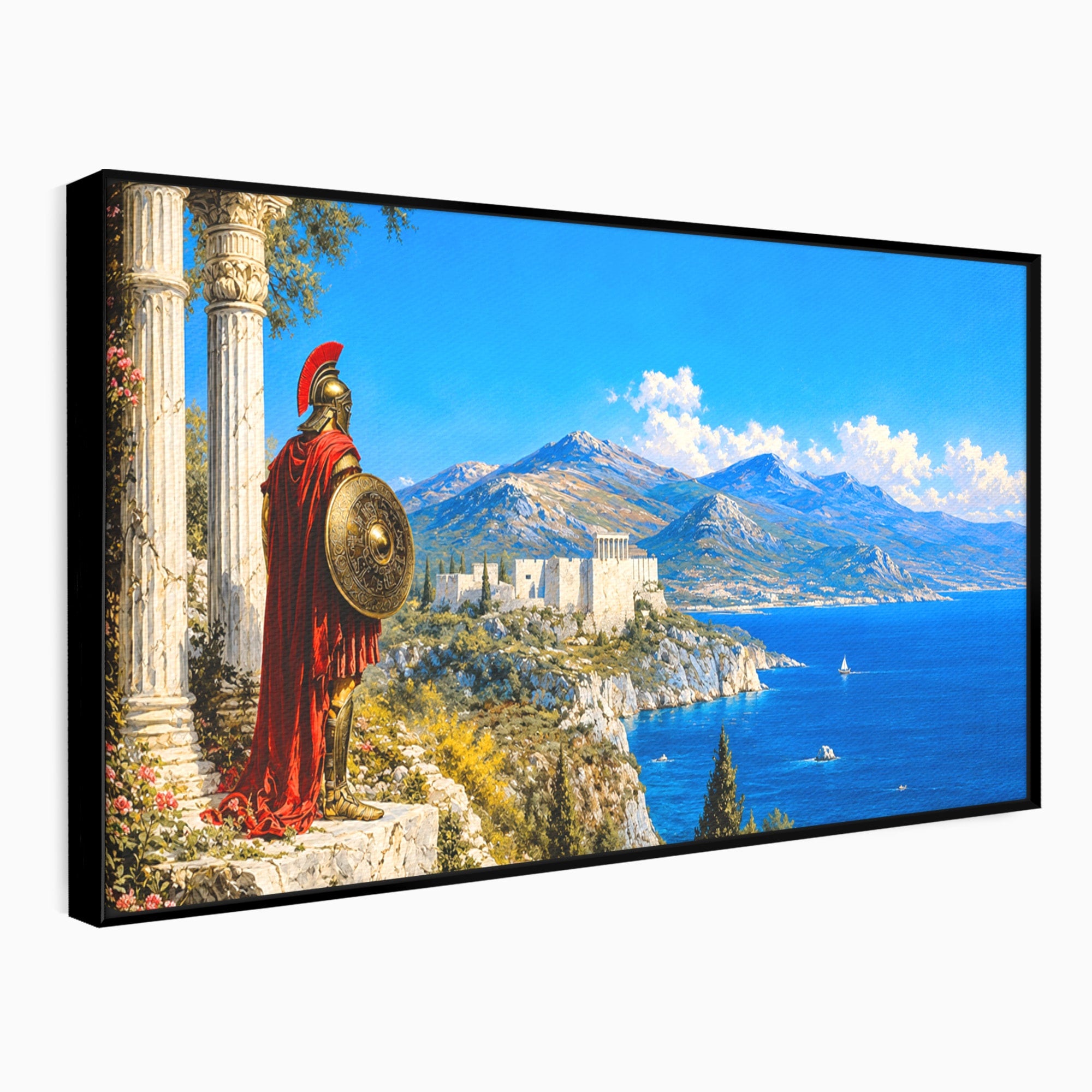 Tablou Canvas Premium LuxCanva® T1026, Strajer Grec Antic, Grecia, Peisaj, Munte, Istorie, Living, Culori Vibrante