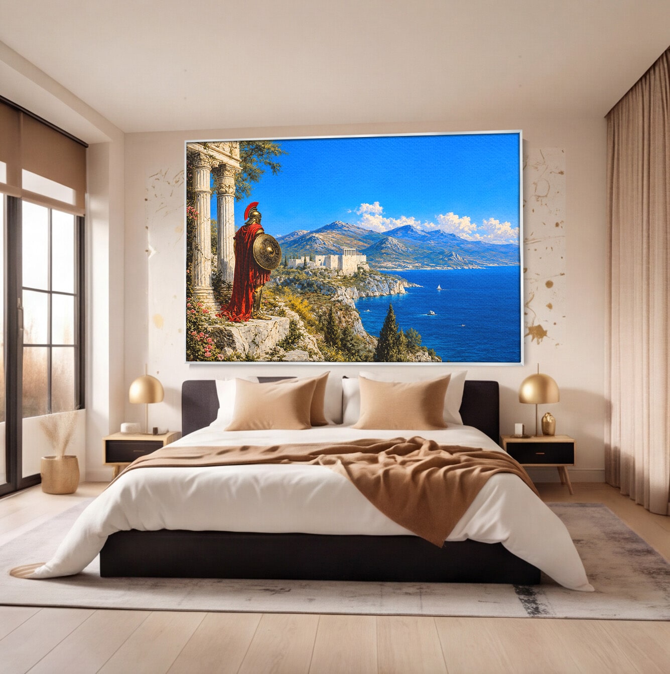 Tablou Canvas Premium LuxCanva® T1026, Strajer Grec Antic, Grecia, Peisaj, Munte, Istorie, Living, Culori Vibrante