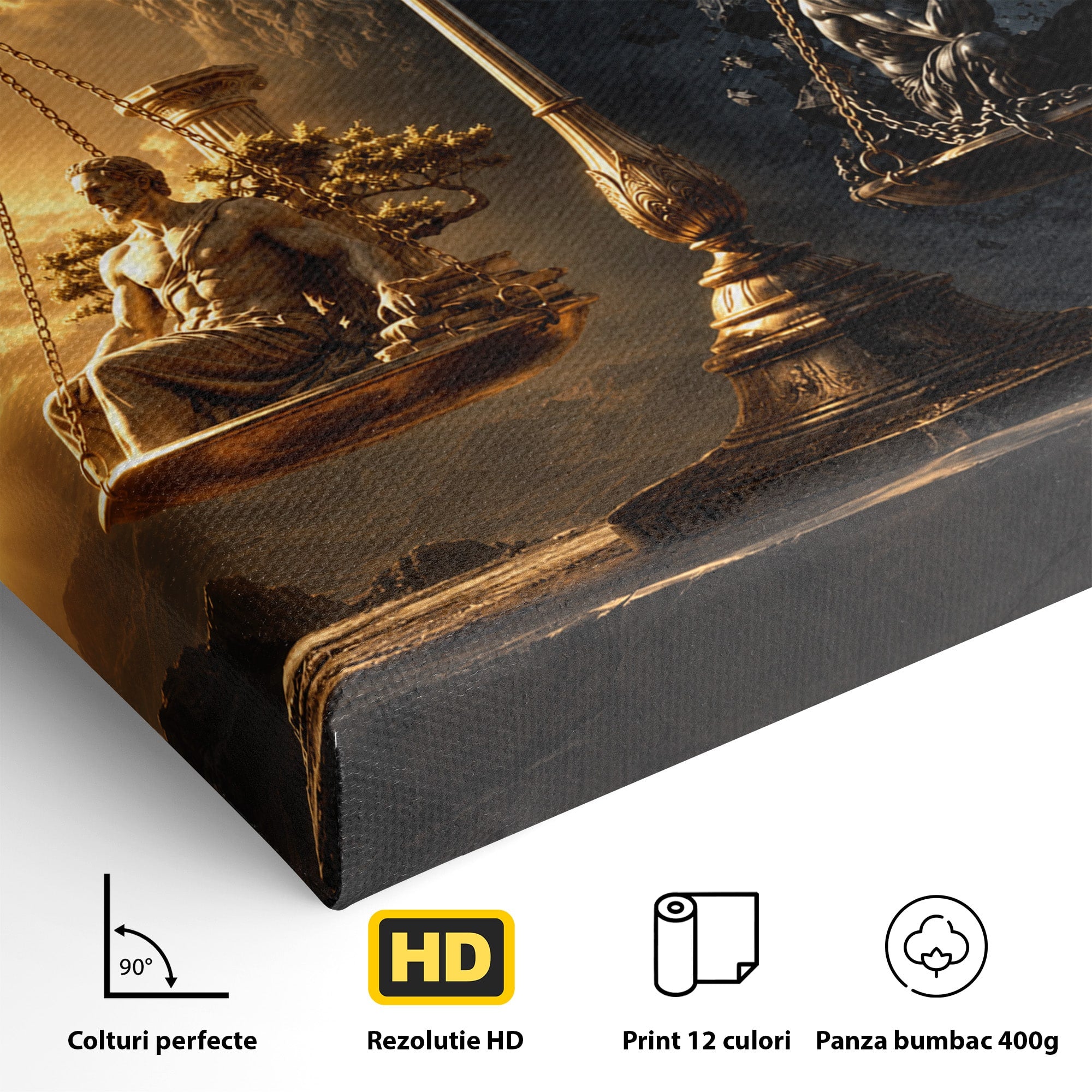 Tablou Canvas Premium LuxCanva® T1027, Balanta Zeilor, Balanta, Zeitate, Mitologie, Apus, Living, Culori Vibrante