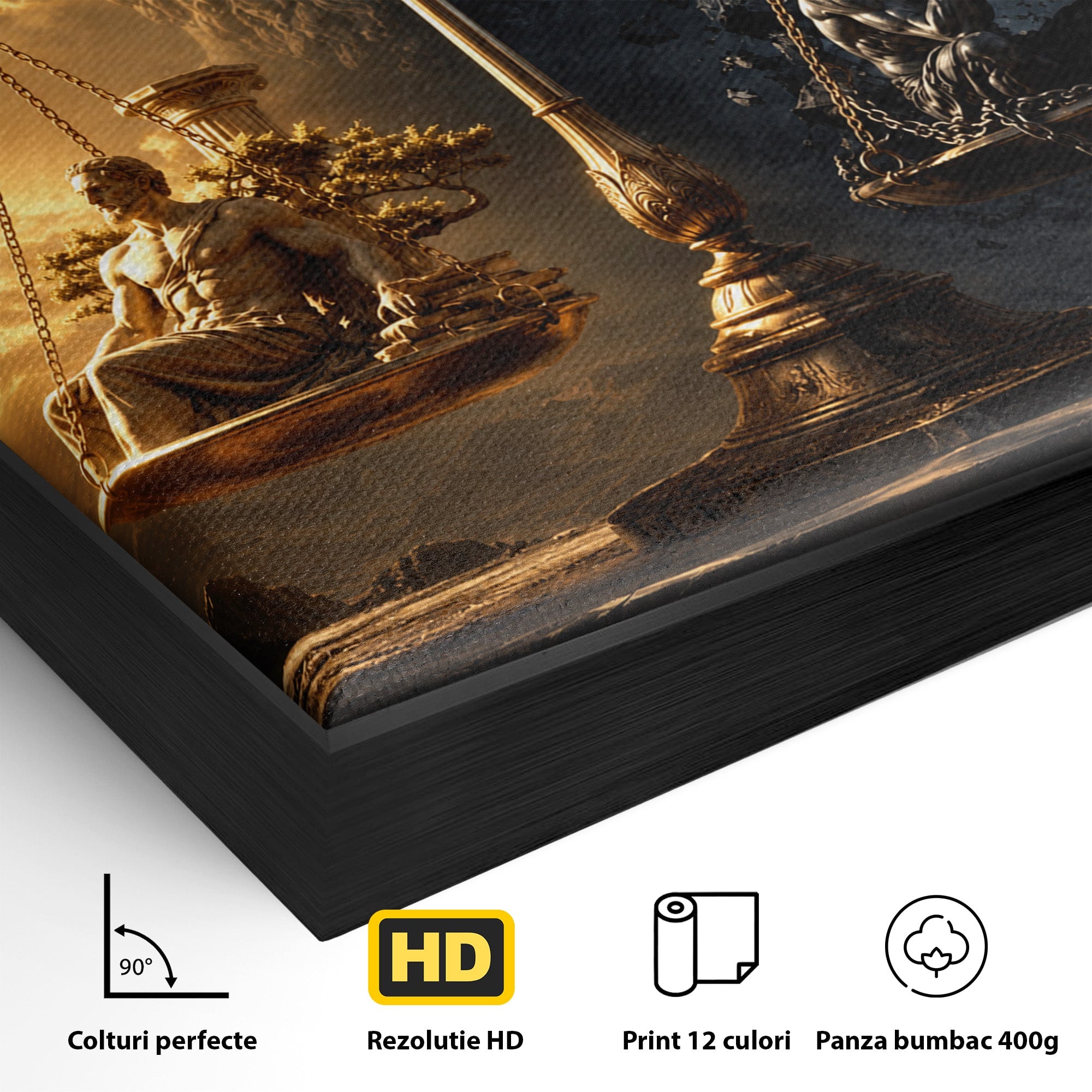 Tablou Canvas Premium LuxCanva® T1027, Balanta Zeilor, Balanta, Zeitate, Mitologie, Apus, Living, Culori Vibrante