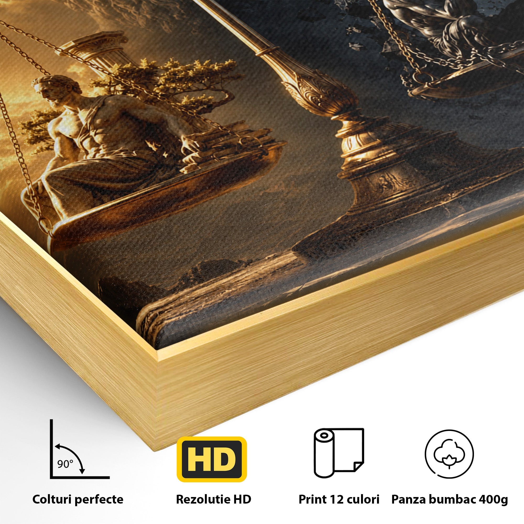 Tablou Canvas Premium LuxCanva® T1027, Balanta Zeilor, Balanta, Zeitate, Mitologie, Apus, Living, Culori Vibrante
