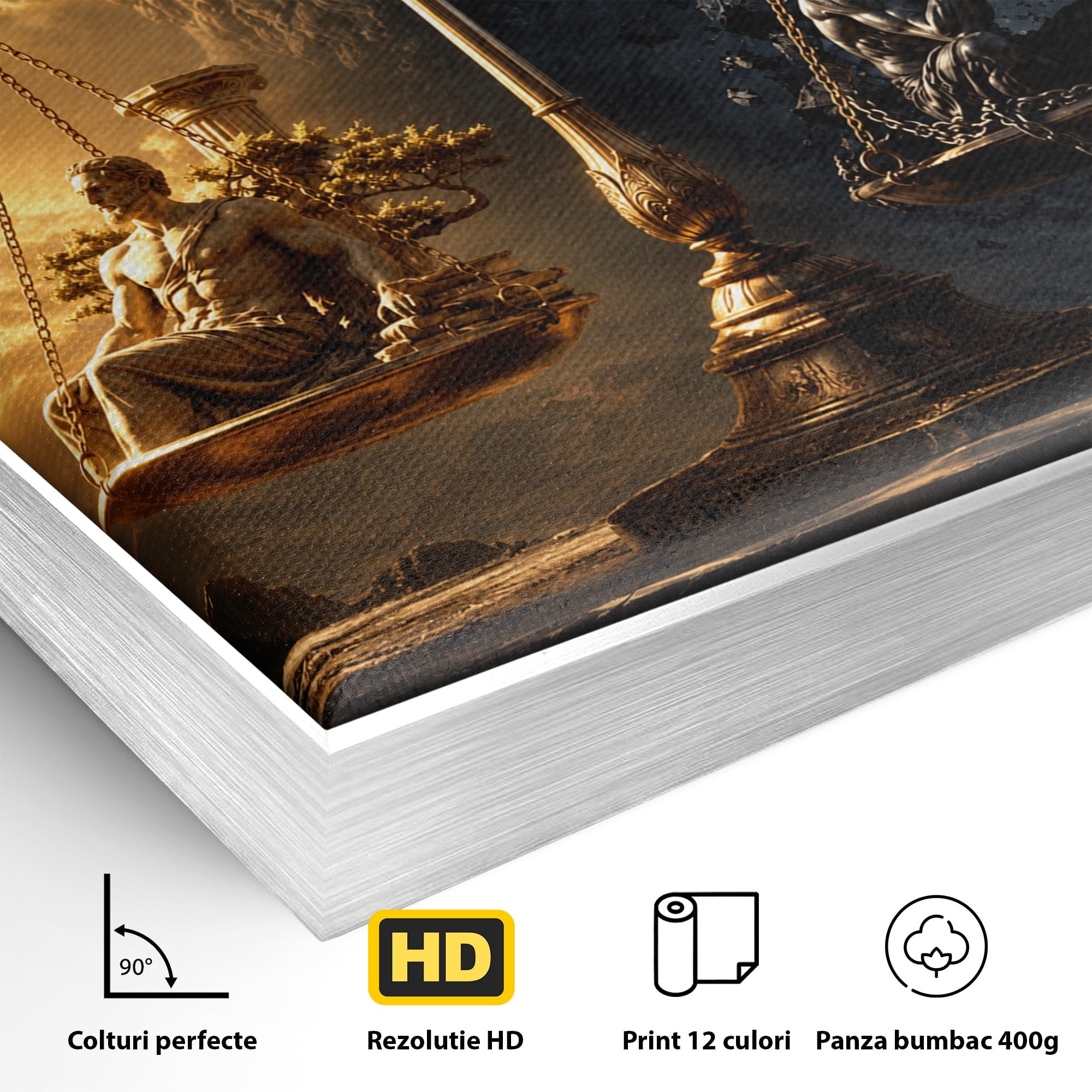 Tablou Canvas Premium LuxCanva® T1027, Balanta Zeilor, Balanta, Zeitate, Mitologie, Apus, Living, Culori Vibrante